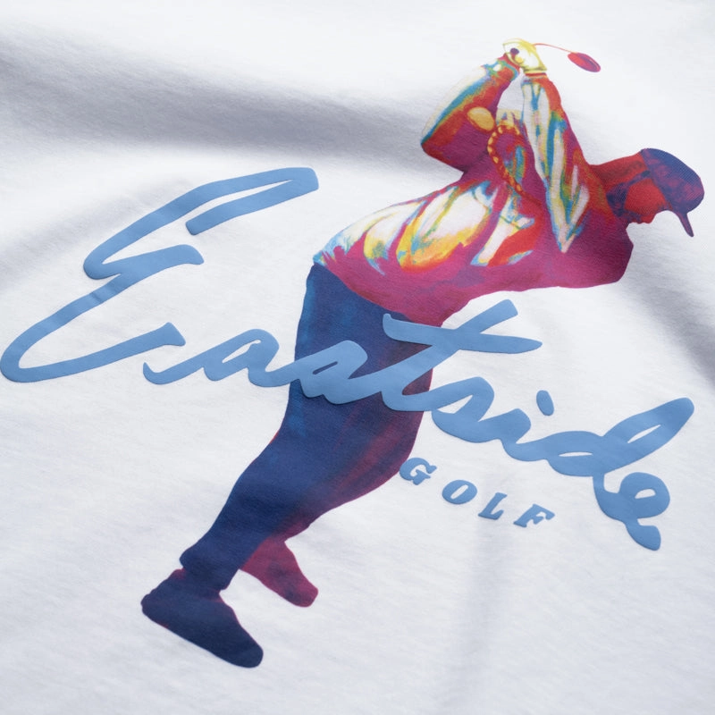 Eastside Golf Miami "Be You" Tee - Bright White flare pants silhouette