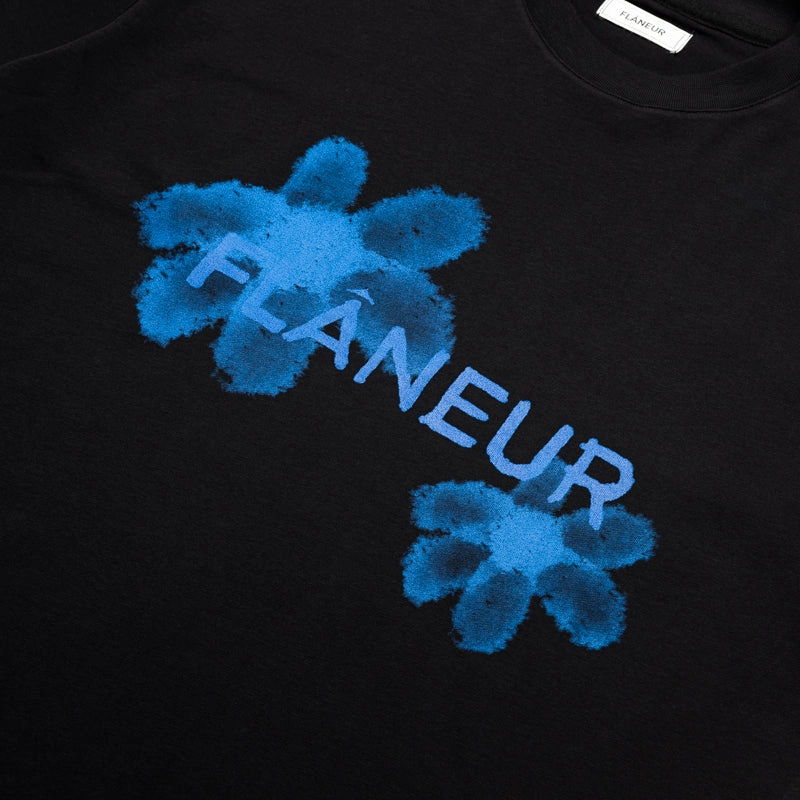 Flaneur Floral Watercolor Tee - Black Home Wear
