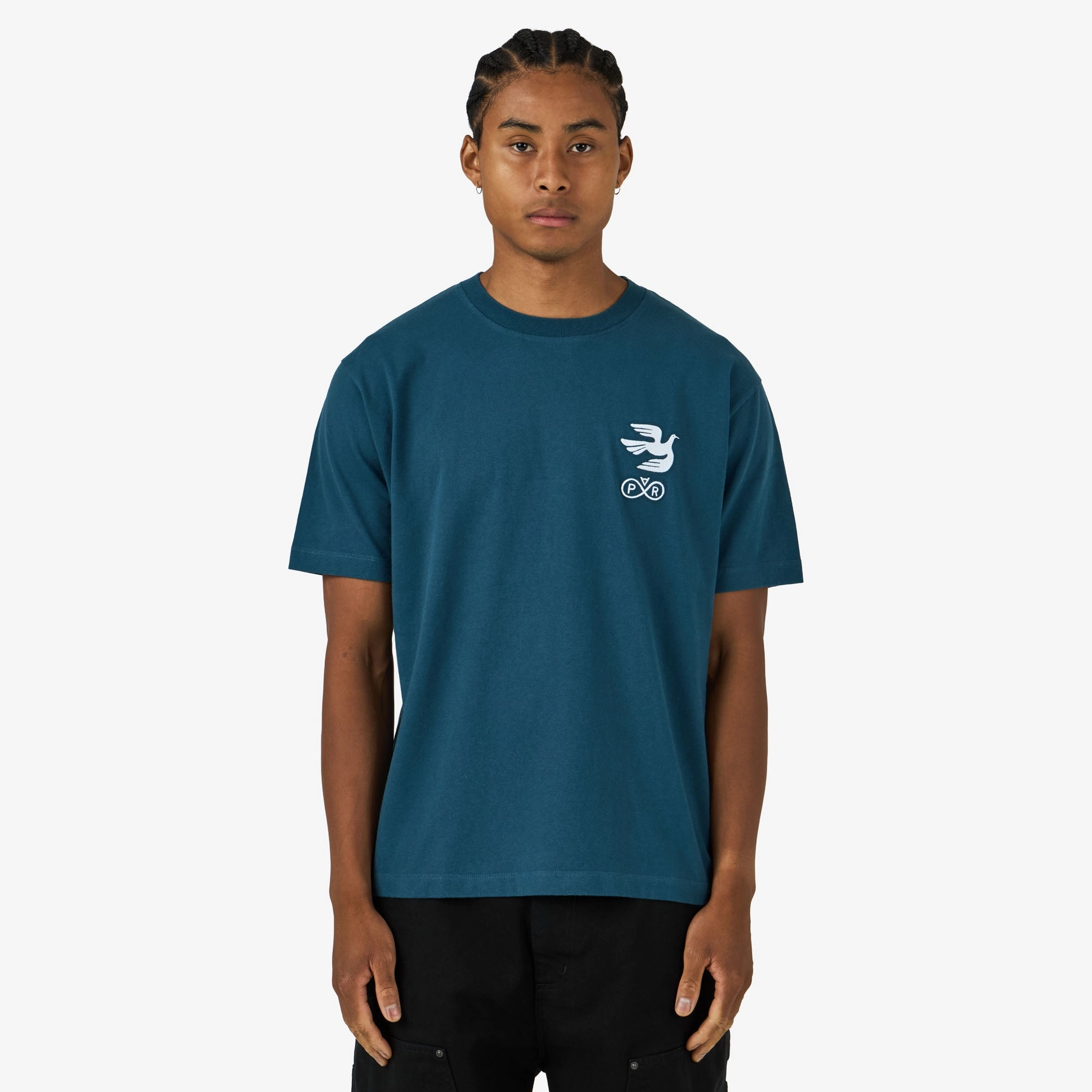 by Parra Infinite Bird Logo T-Shirt Blue tank top Iron safe