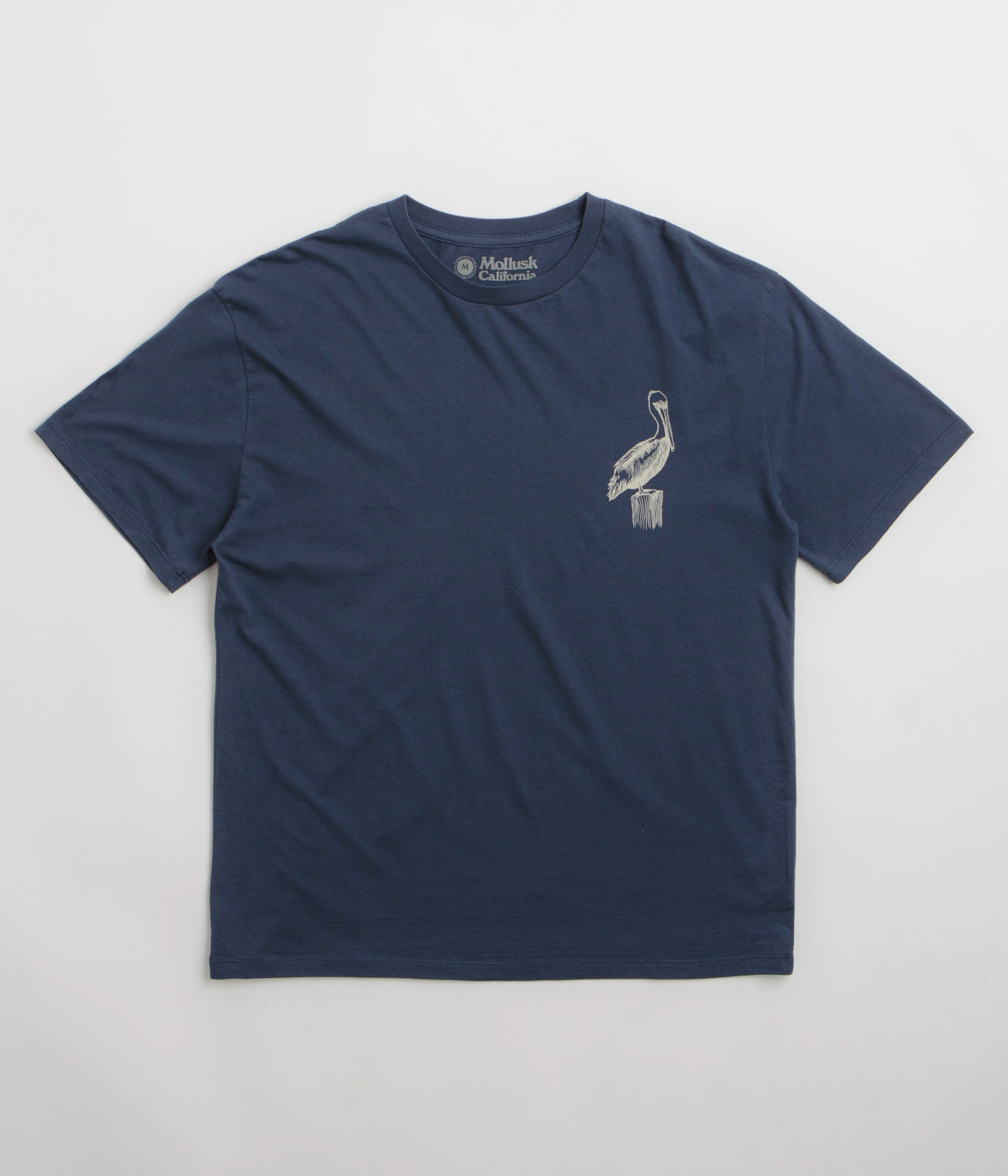 Mollusk New Pelican T-Shirt - Navy Indigo Presentation sequin