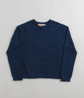 Low-waisted flared silhouette Mollusk Womens Juliette Long Sleeve T-Shirt - Navy