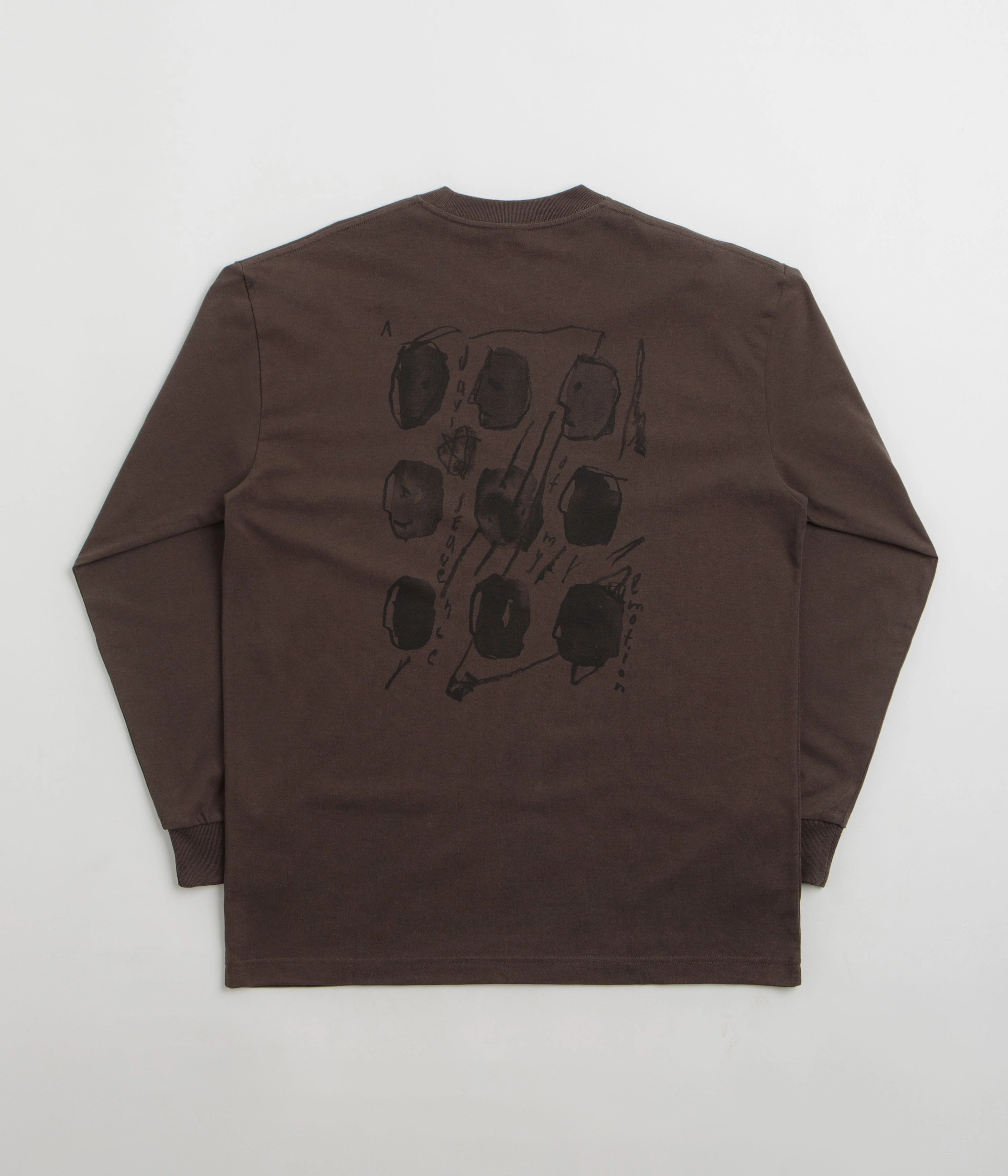 Layering Piece Polar Sequence Long Sleeve T-Shirt - Brown
