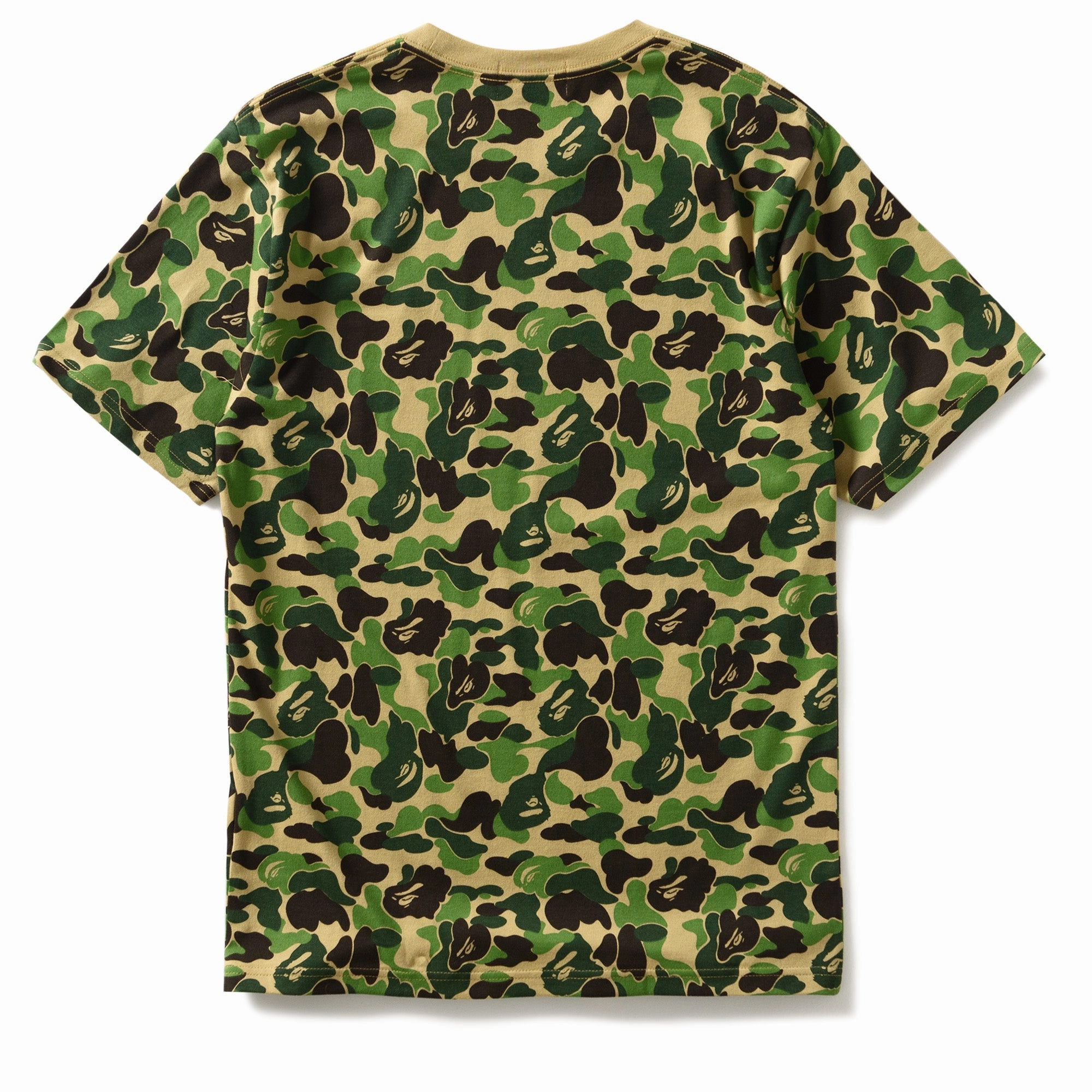 poolside outfit Beach Style A Bathing Ape ABC Camo Ape Head One Point Tee - Green