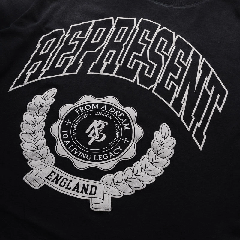 Represent Legacy Crest L/S Tee - Stained Black earthy colors
