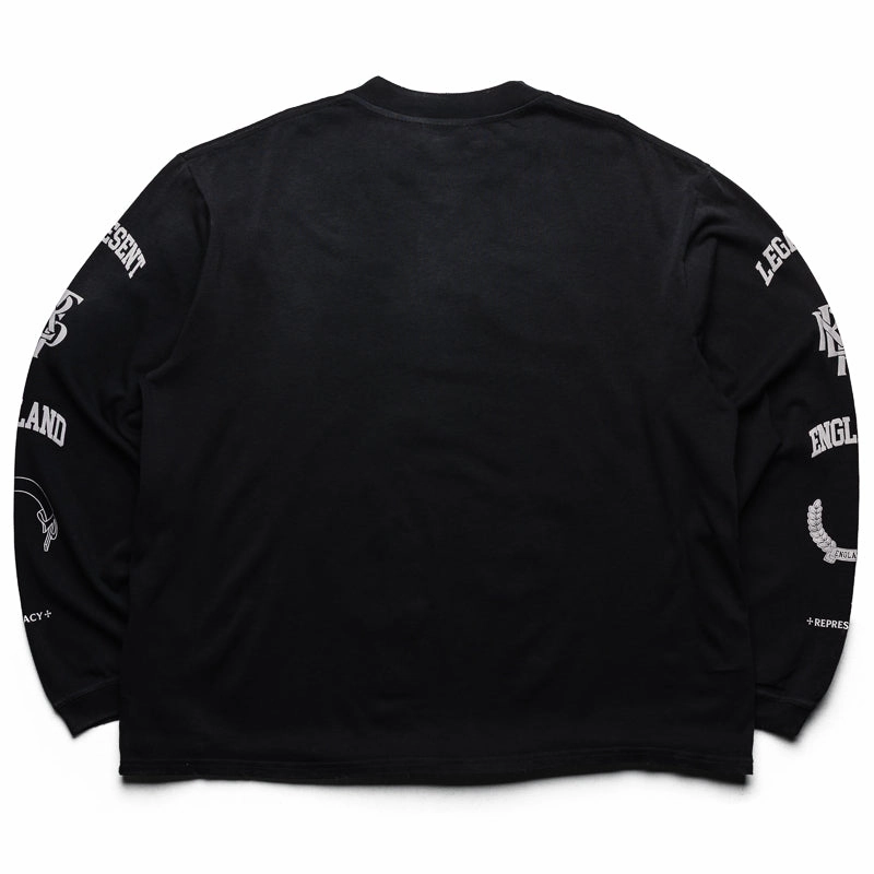 Represent Legacy Crest L/S Tee - Stained Black Military Style