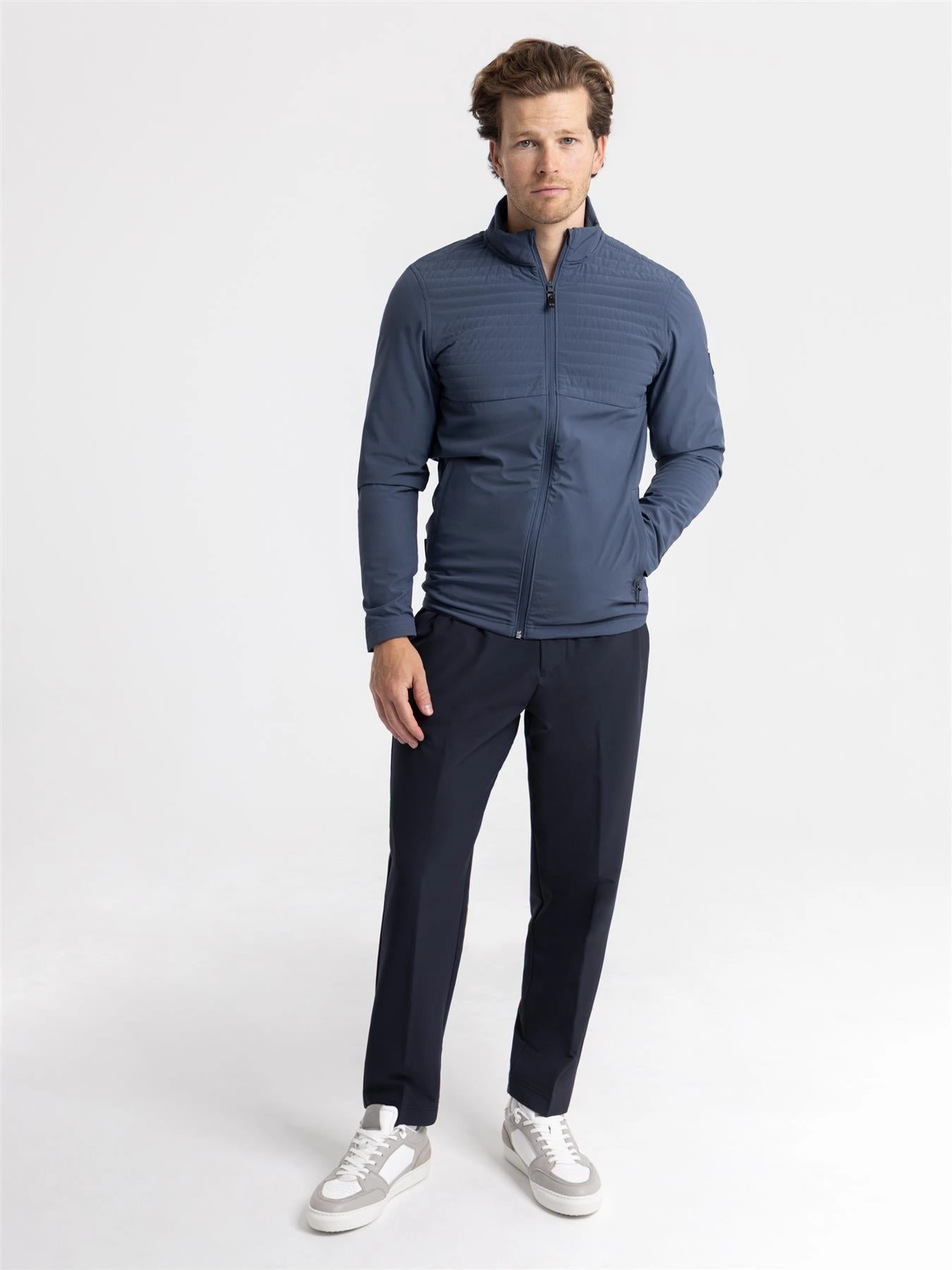 Drive Pro Full Zip Jacket Downpour Grey/Black Stretch Panels Layer Flex