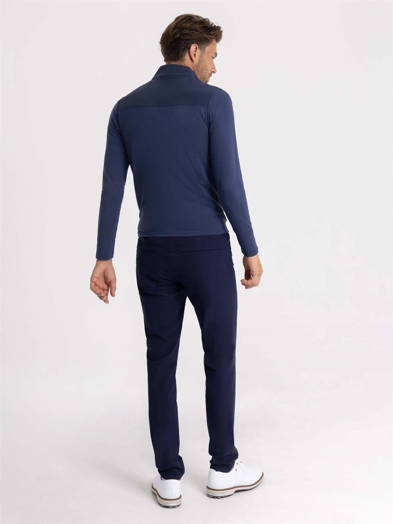 Breathable Lining self - treat Solstice Performance Hybrid Full Zip Cardigan Navy