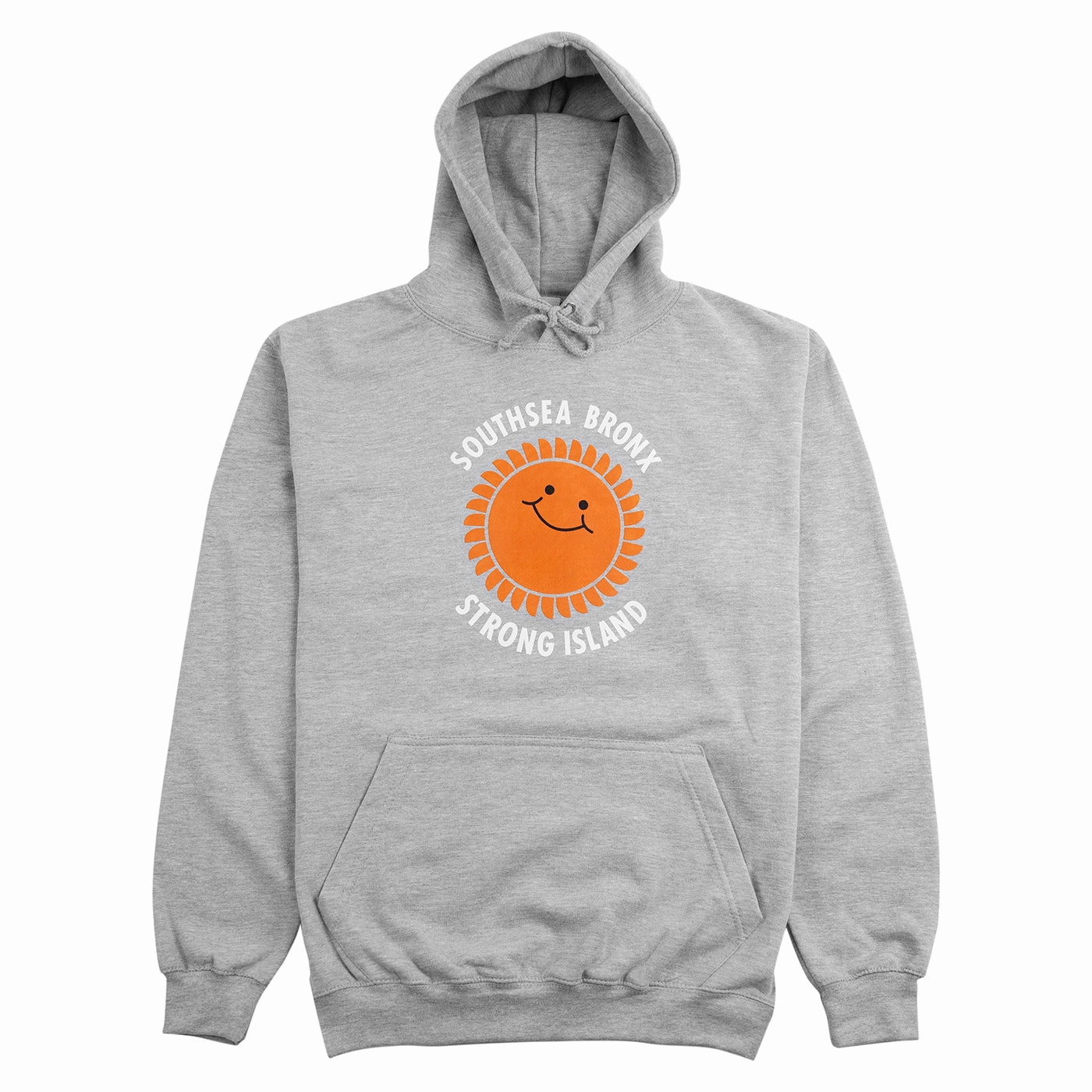 Fleece Lined Interior Southsea Bronx Strong Island Hoodie - Heather Grey