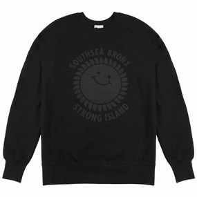 Trendy Top Southsea Bronx Strong Island Sweatshirt - Black on Black