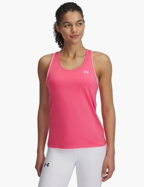 Durable Seams UA Tech Knockout Tank - Super Pink/White