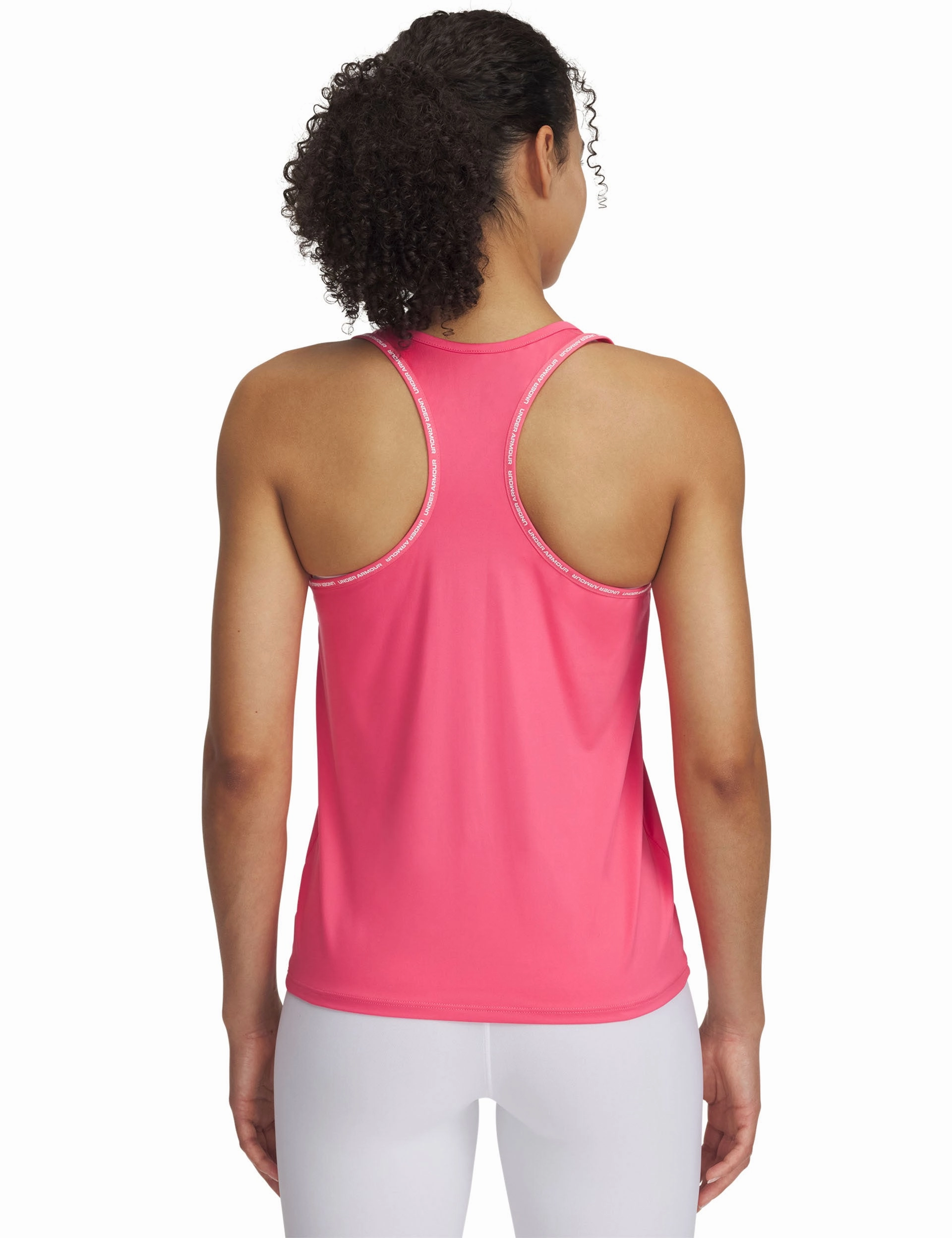 UA Tech Knockout Tank - Super Pink/White Flexible Sole above ground