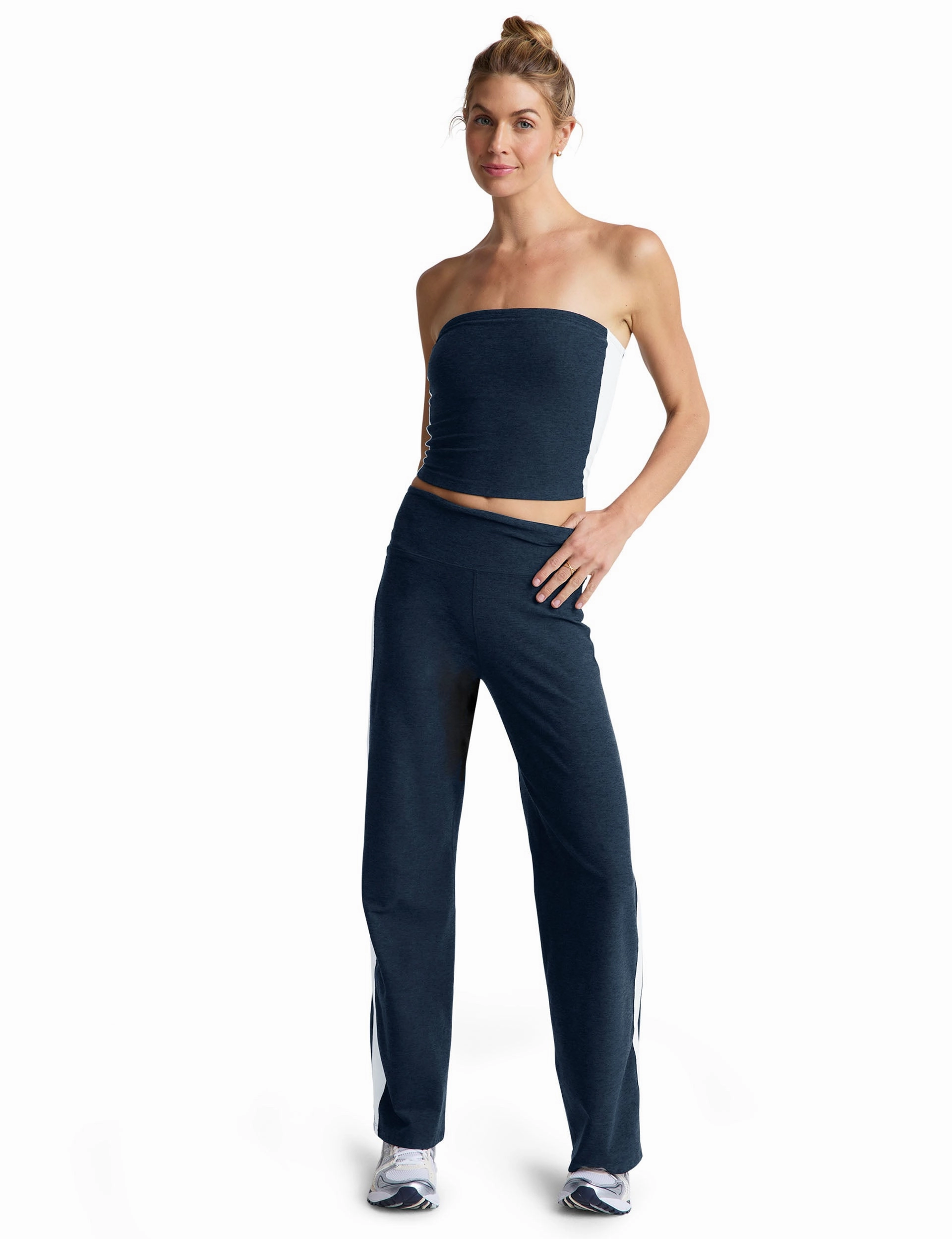 continuous operation LowProfile Design Spacedye Strapless Stripe Top - Nocturnal Navy/Cloud White