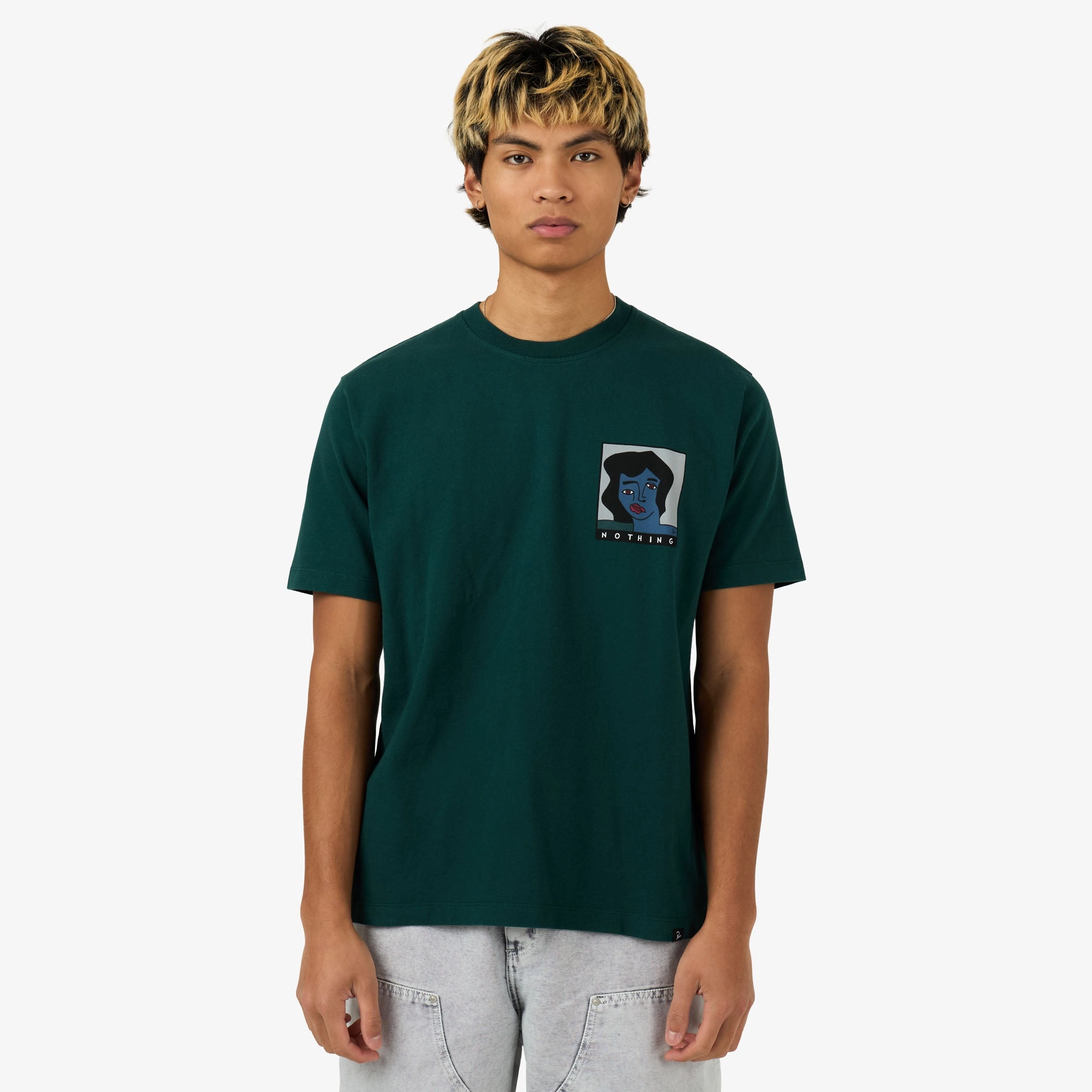 Suspenders by Parra Nothing Please T-Shirt Pine Green