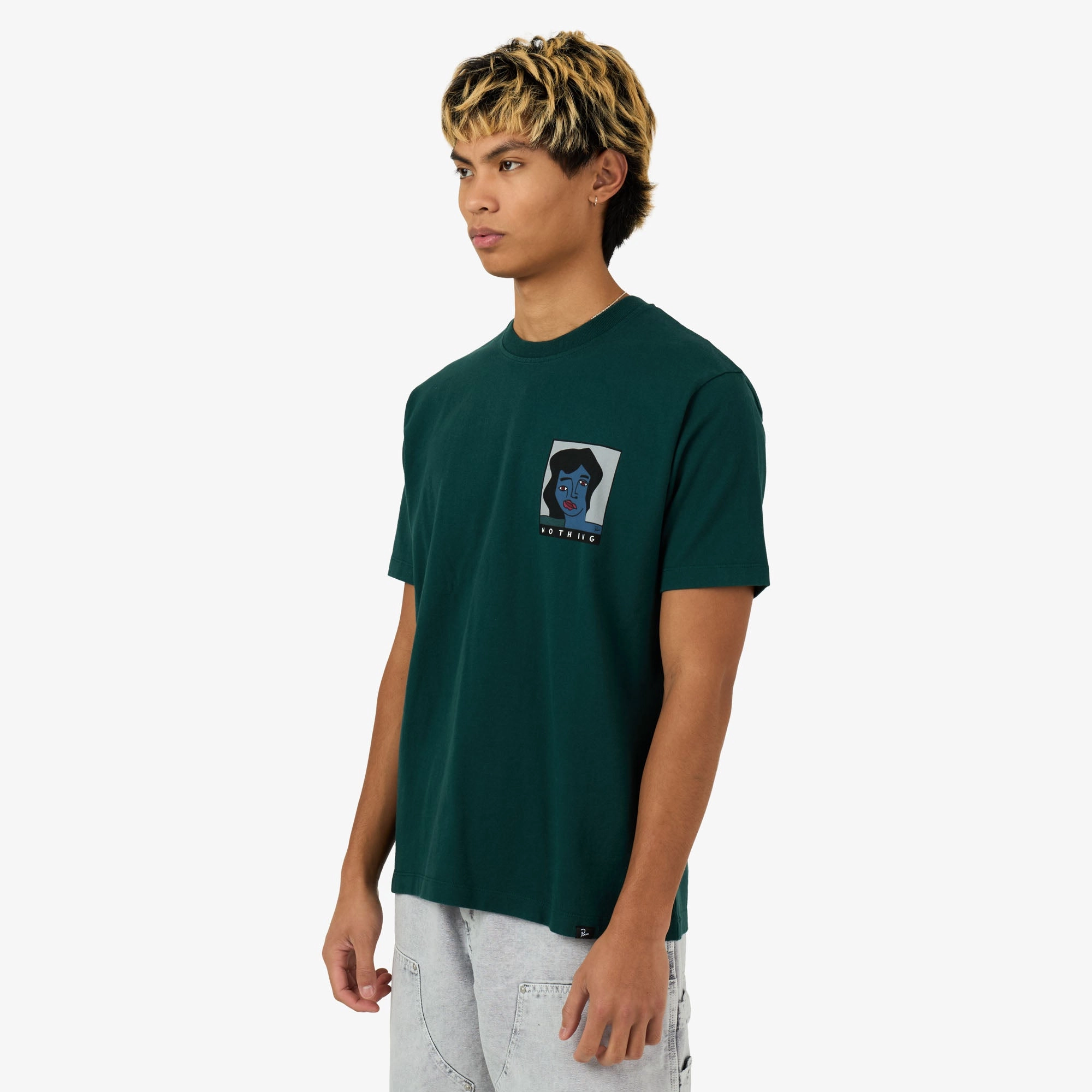 Straight fit by Parra Nothing Please T-Shirt Pine Green
