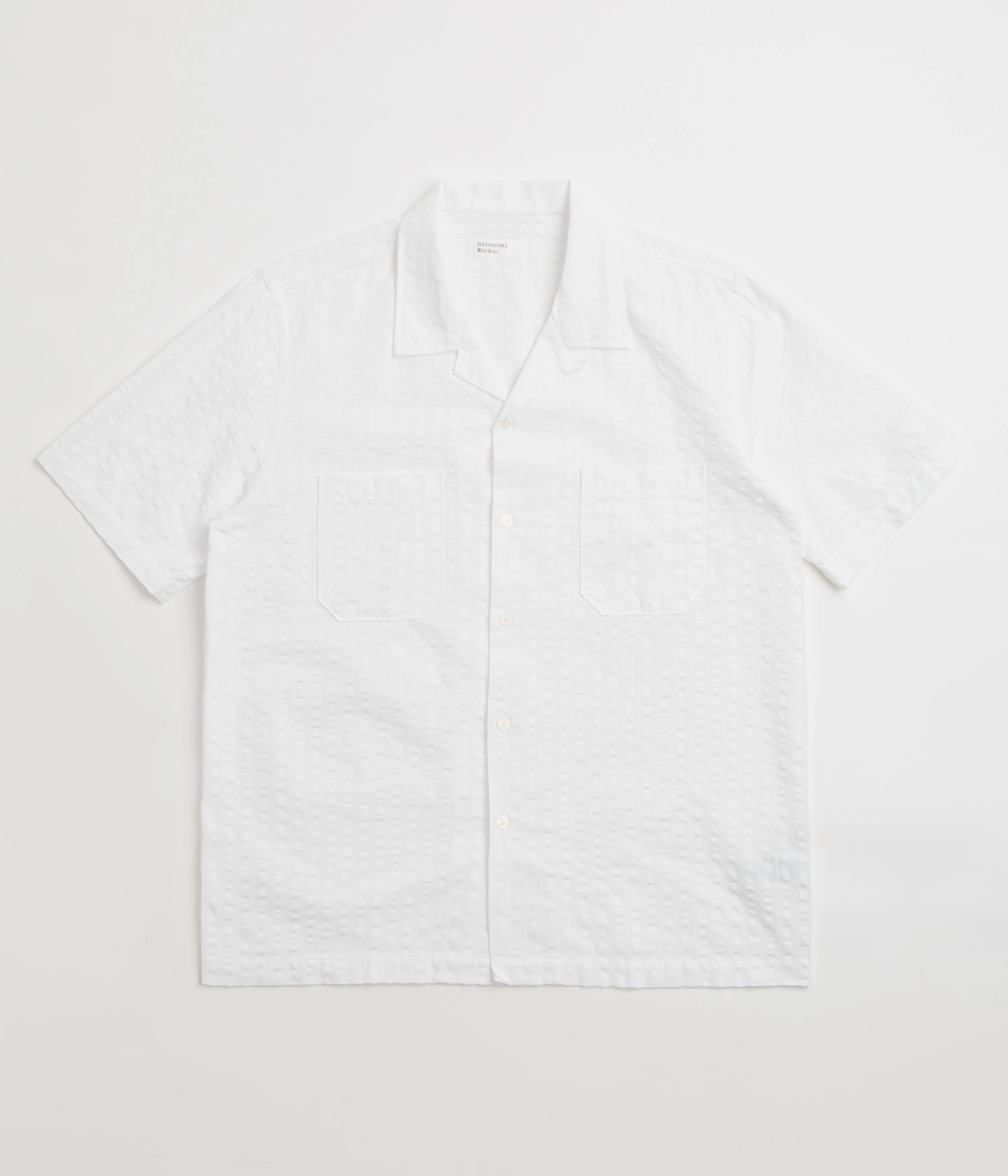 Universal Works Sal Road Shirt - White Travel Friendly