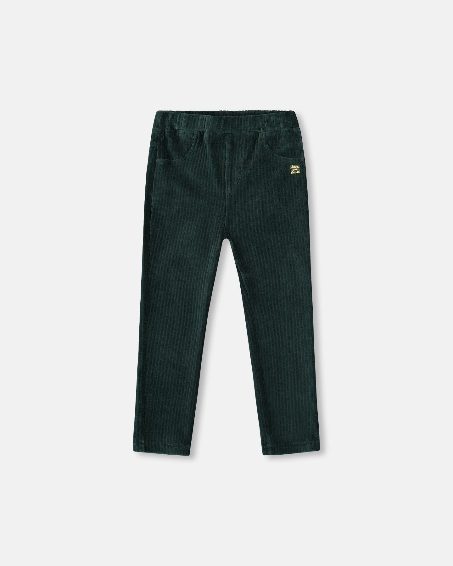 Work Ready NonRestrictiveCut Stretch Velour Rib Treggings Dark Green