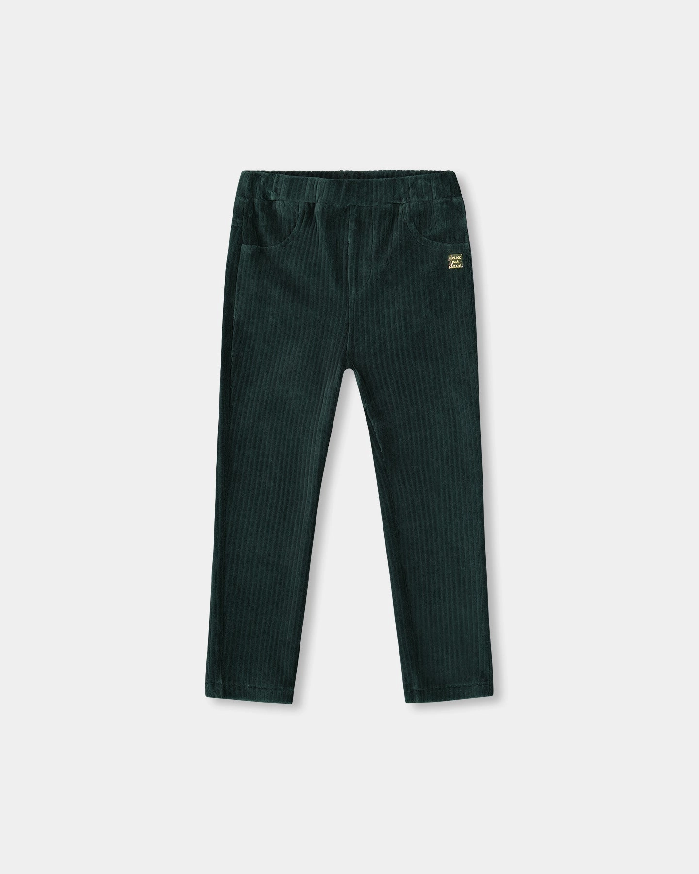 Stretch Velour Rib Treggings Dark Green Essential Look