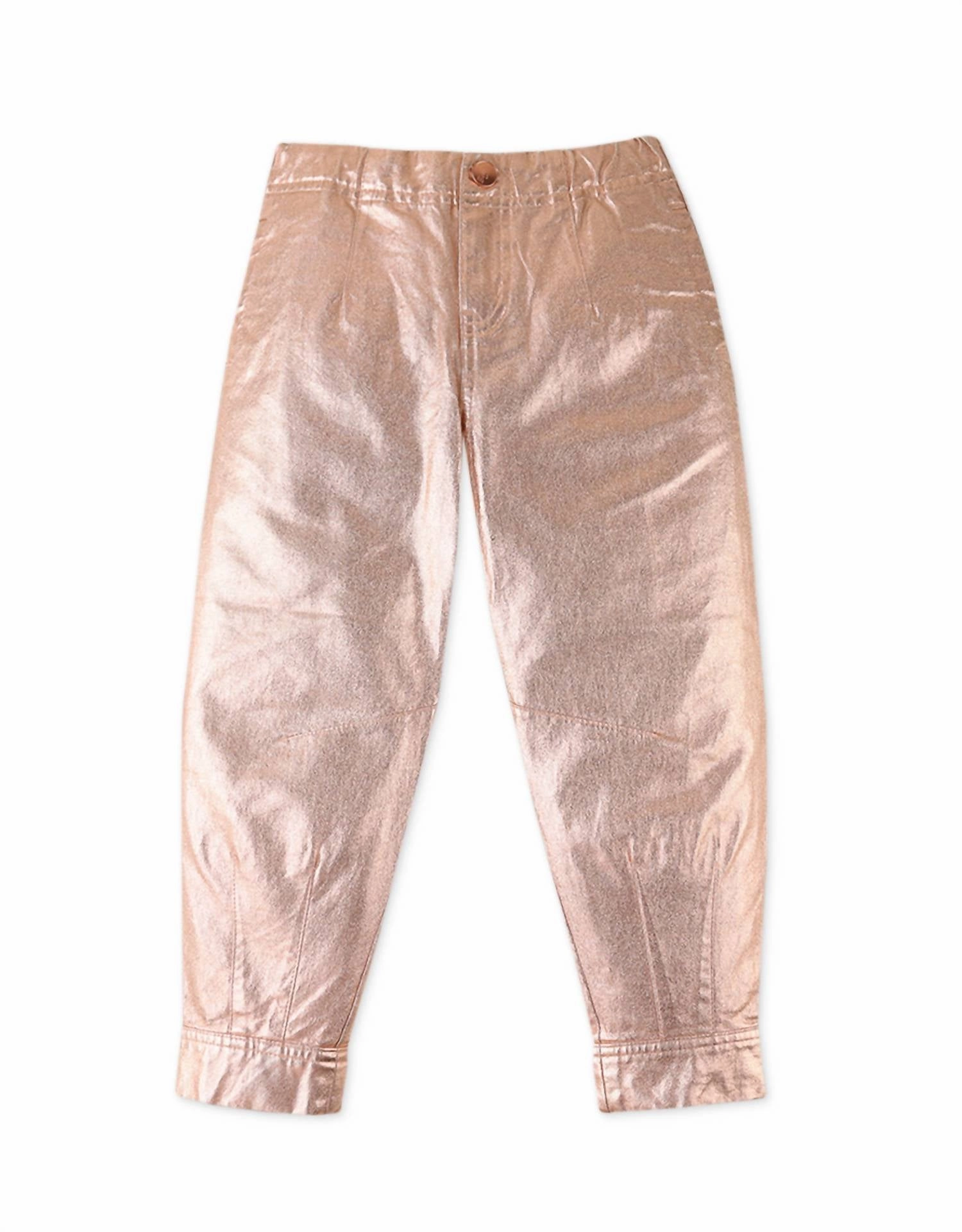 Flex Foam Inserts Girl's Balloon Fit Twill Pants In Bronze Lame