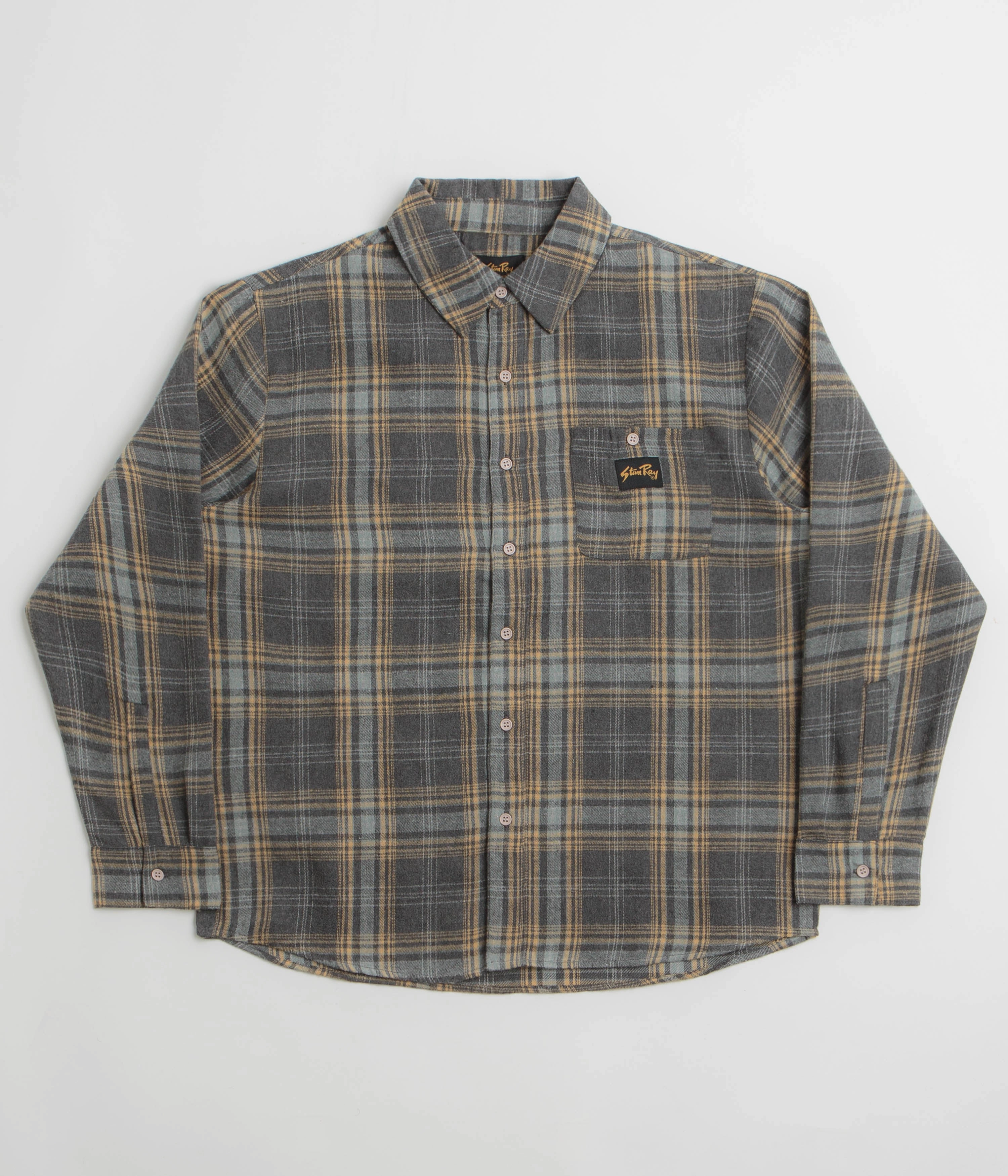 Smart Casual Stan Ray Flannel Shirt - Charcoal Plaid