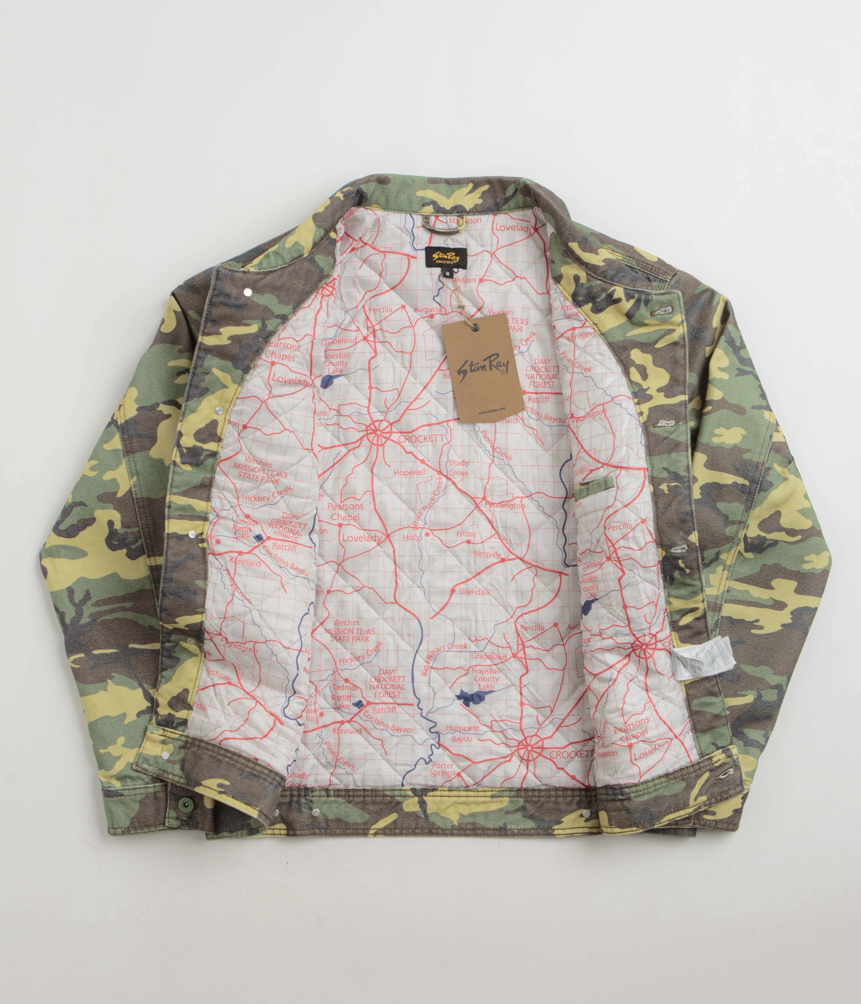 Stan Ray Lined Trucker Jacket - Woodland DPM Duck Fray Resistant Finish waist length