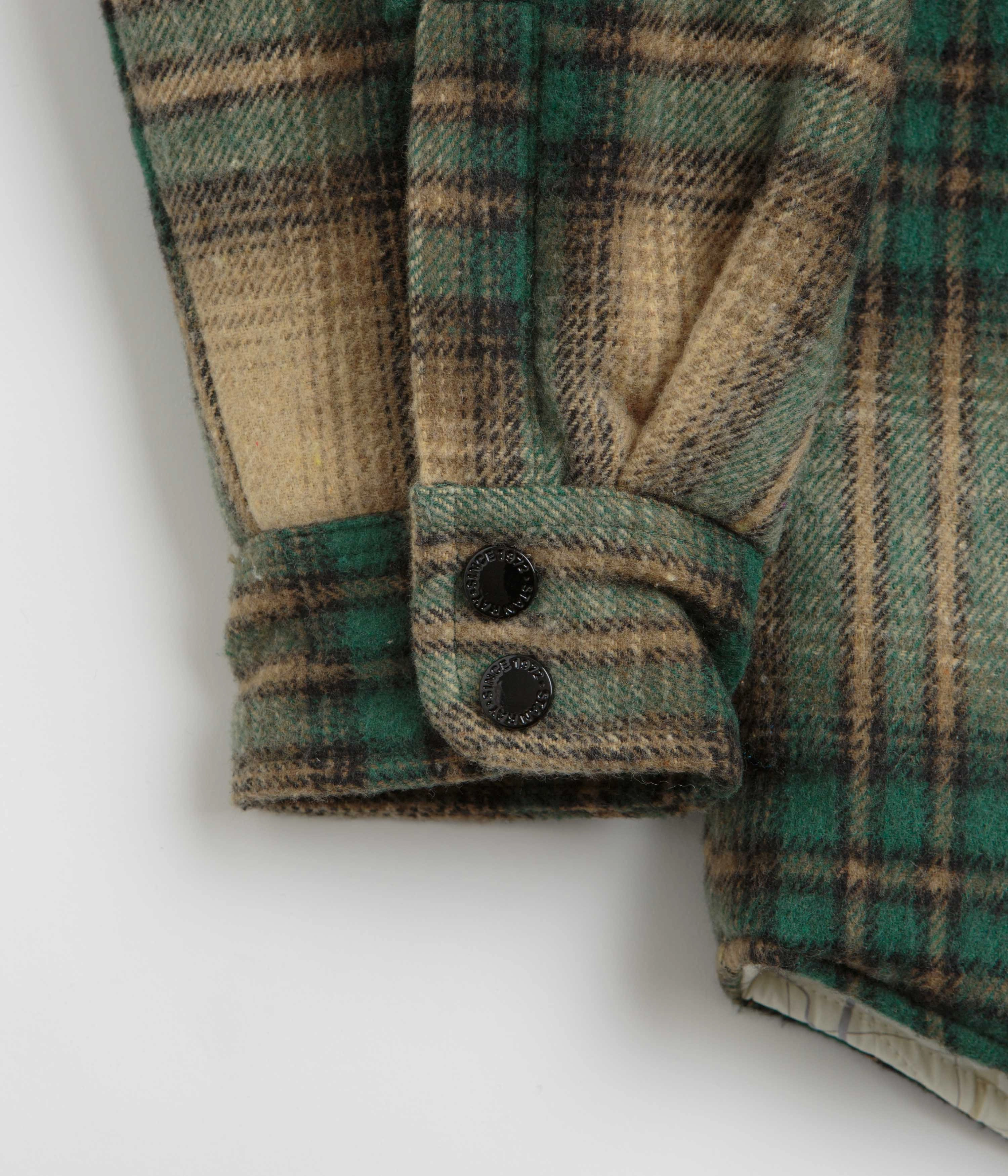 Fitted Wear Quilted Inner Layer Stan Ray Quilted Plaid Overshirt - Olive Plaid