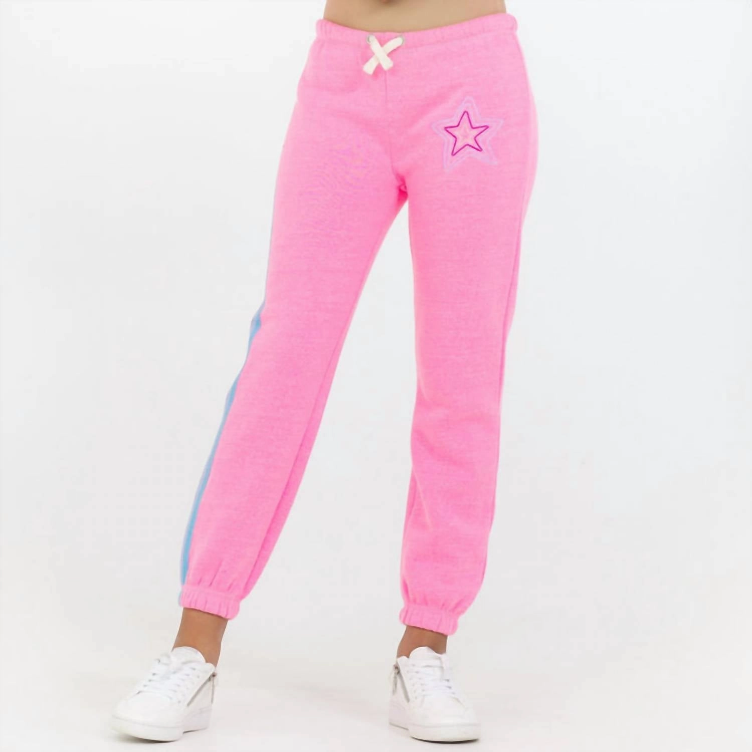 Star Stitch Jogger In Neon Pink Light Shape Casual Flex