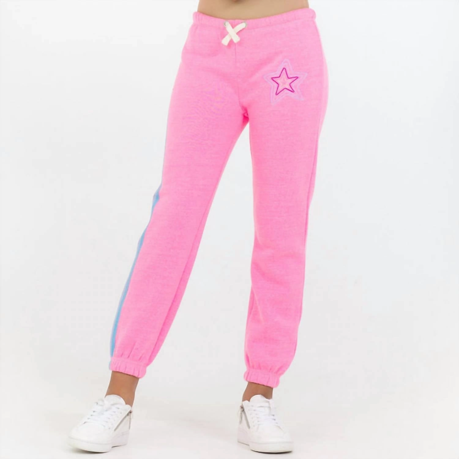 Star Stitch Jogger In Neon Pink Soft Support