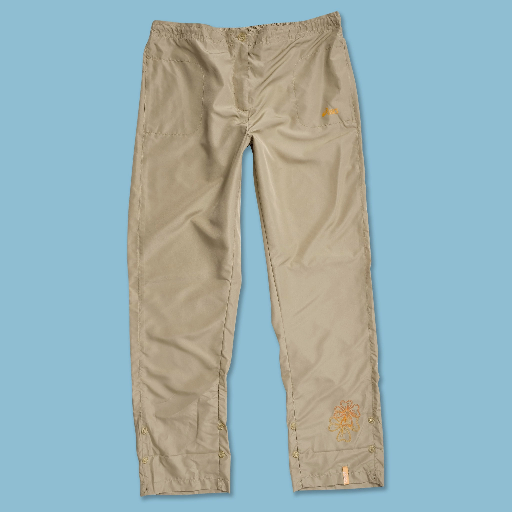 Breathable Stretch Vintage asics Track Pants Medium