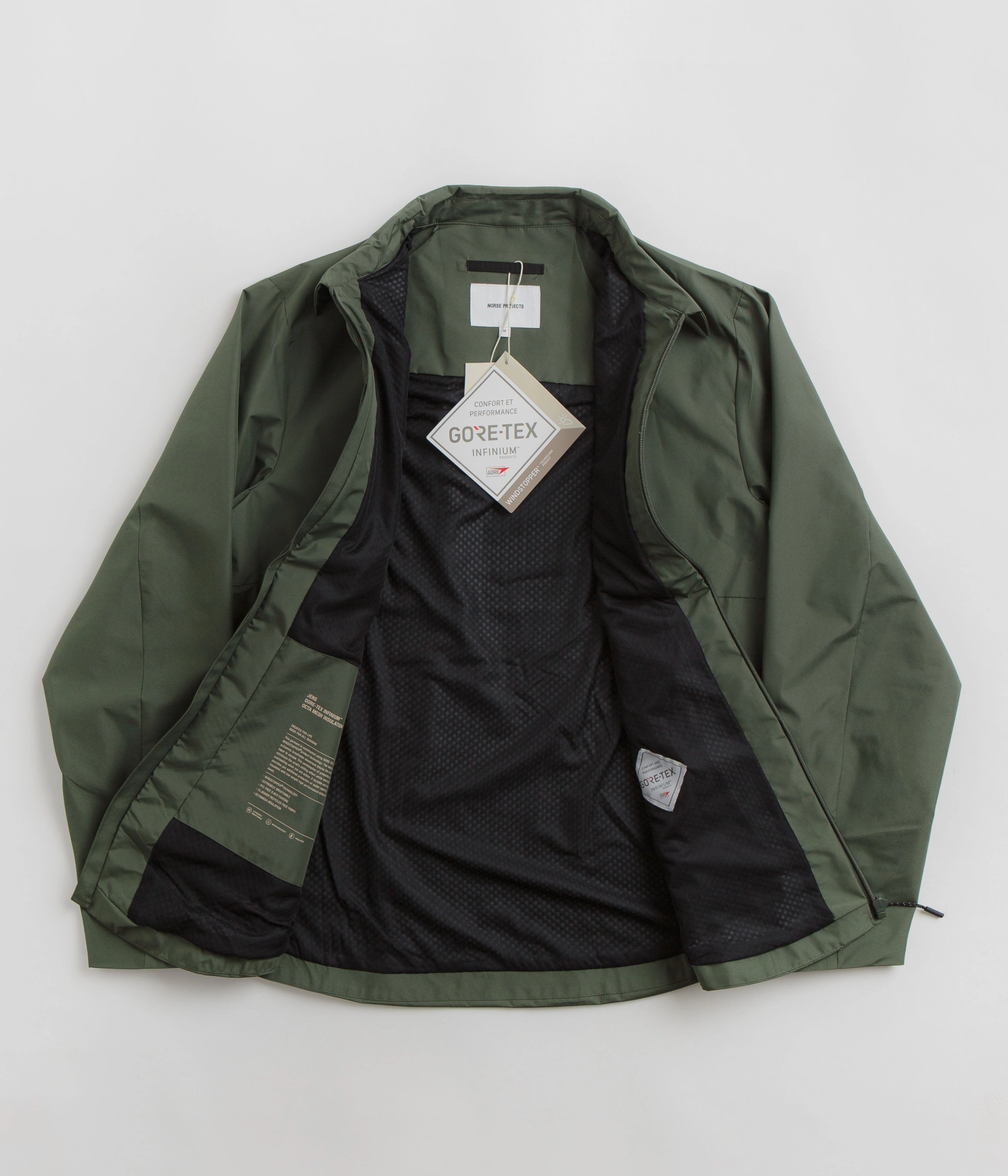 thermal Cold Protection Wear Norse Projects Jens Gore-Tex Infinium Insulated Shirt Jacket - Spruce Green