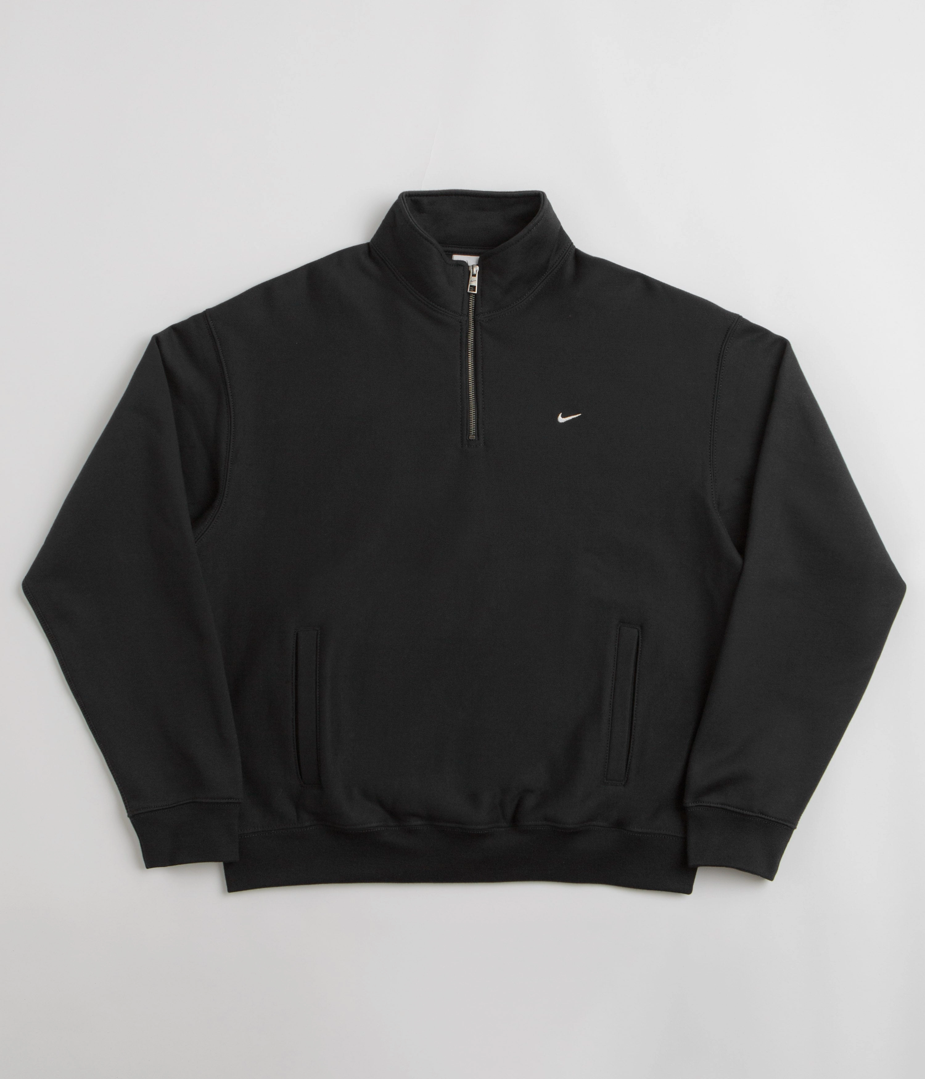 Chill Wearable Nike Solo Swoosh Quarter Zip Sweatshirt - Black / White