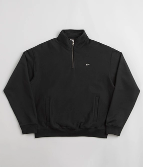 Chill Wearable Nike Solo Swoosh Quarter Zip Sweatshirt - Black / White
