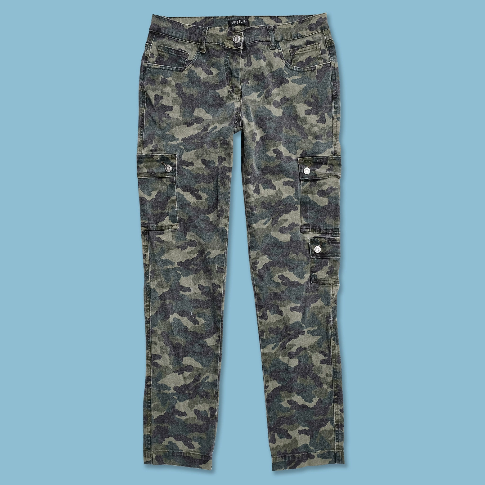 Y2K Women's Camo Cargo Pants 30x32 All Occasion Anti Bacterial Treatment