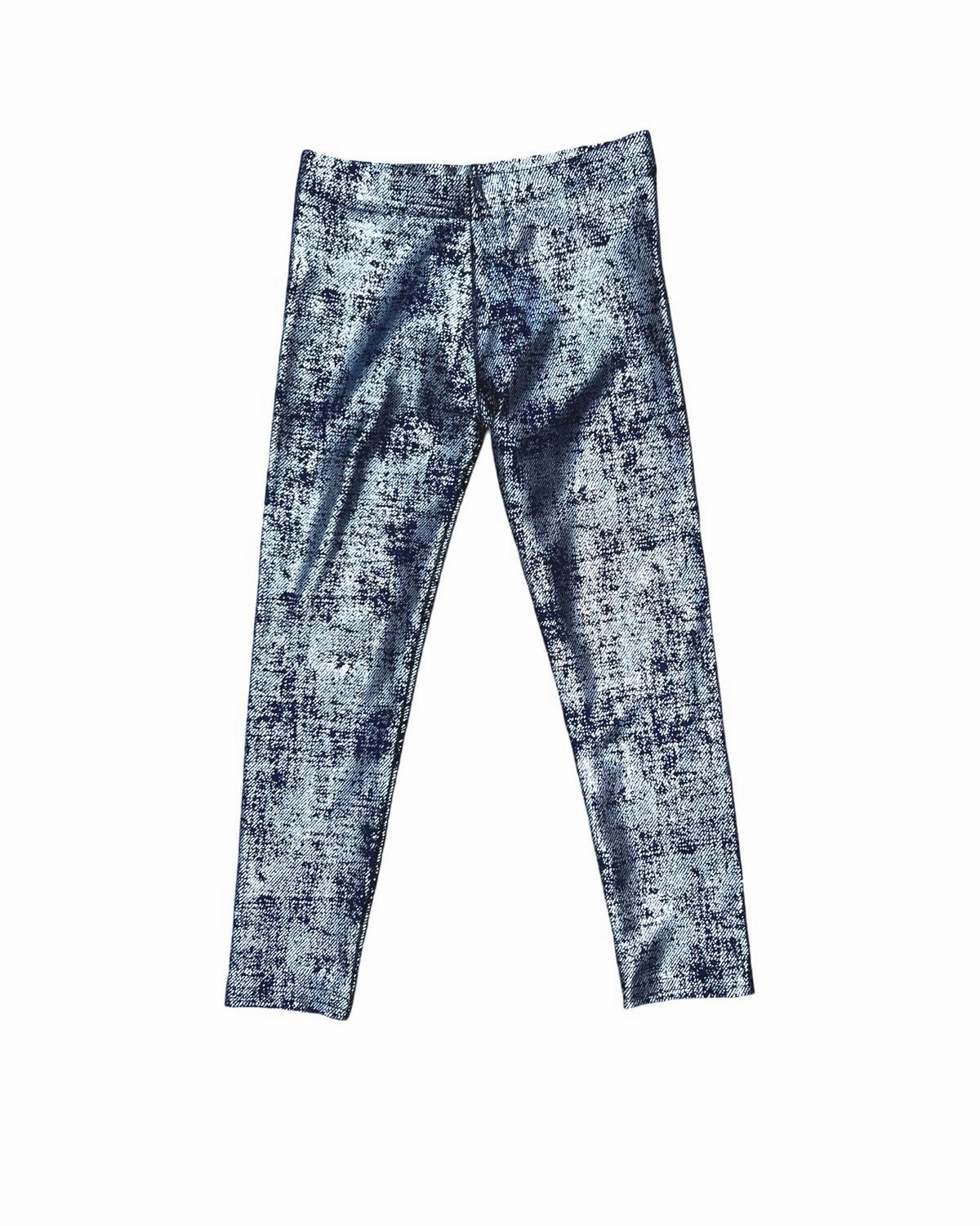 Girls Lam?? Leggings In Navy/silver AdjustableWaistband Sleek Appearance