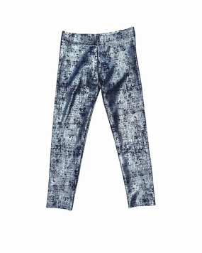 Girls Lam?? Leggings In Navy/silver AdjustableWaistband Sleek Appearance