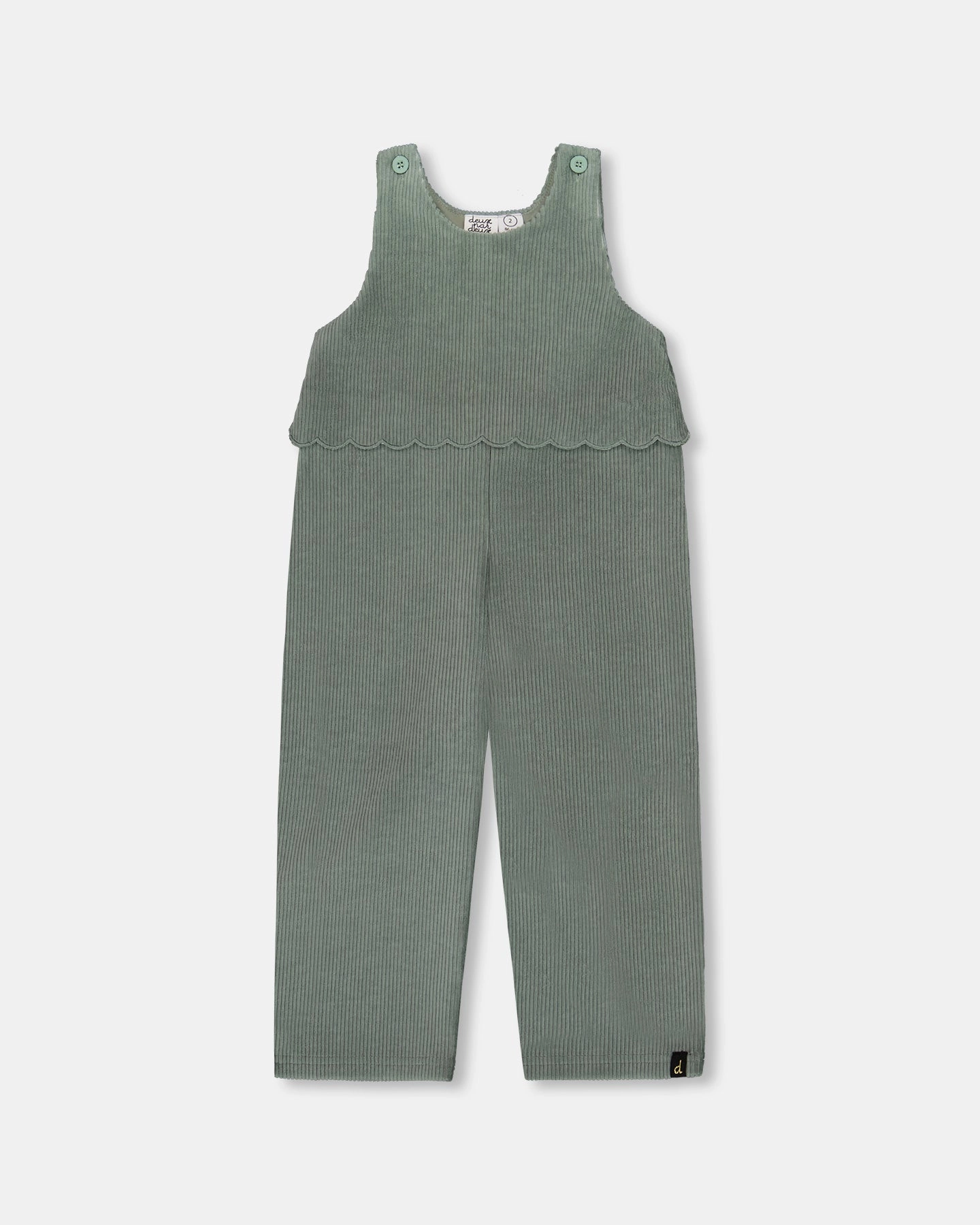Clean Finish Minimal Fit Stretch Velour Faux-Layered Overalls Jade Green