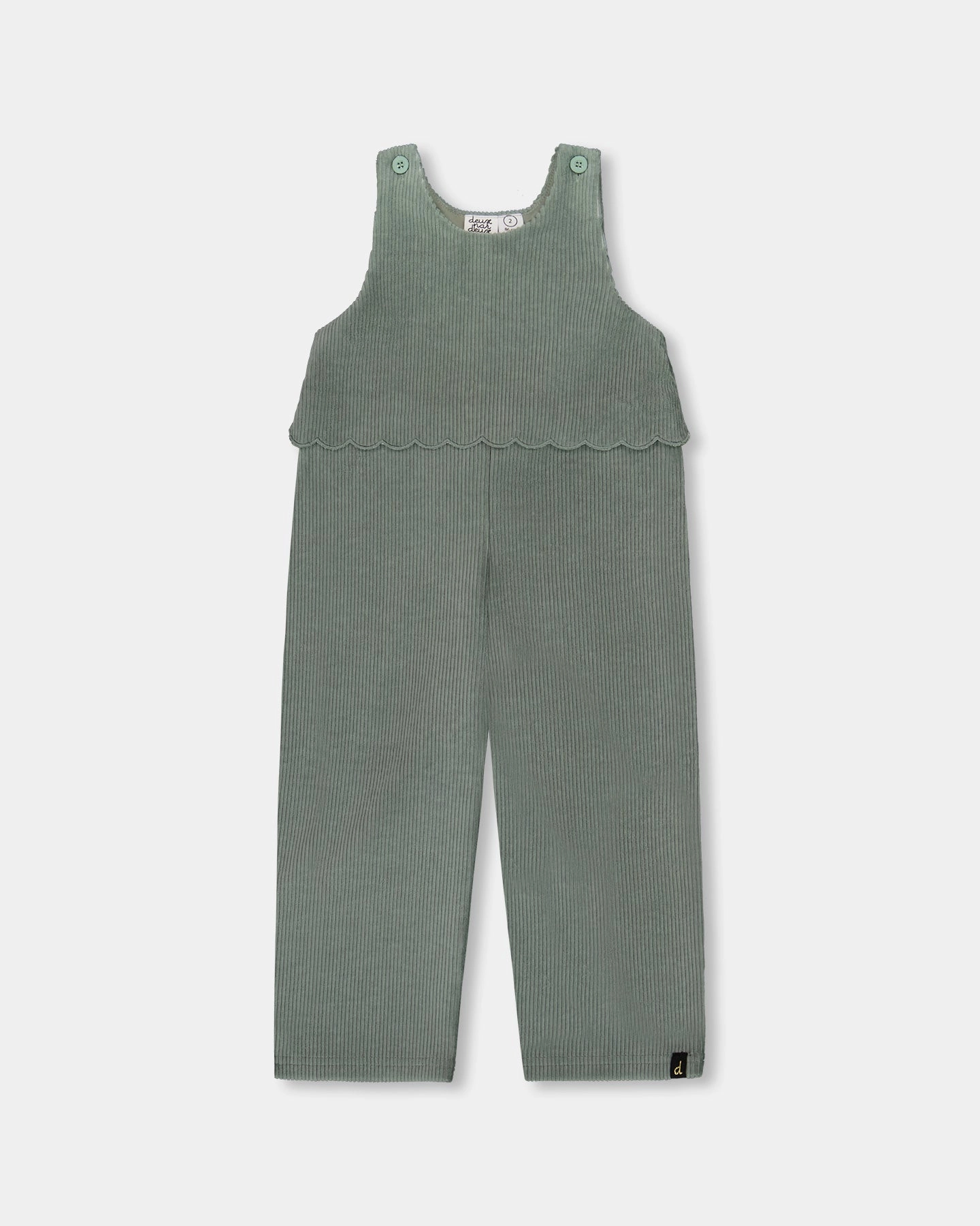 Metallic accents Reflective details Stretch Velour Faux-Layered Overalls Jade Green