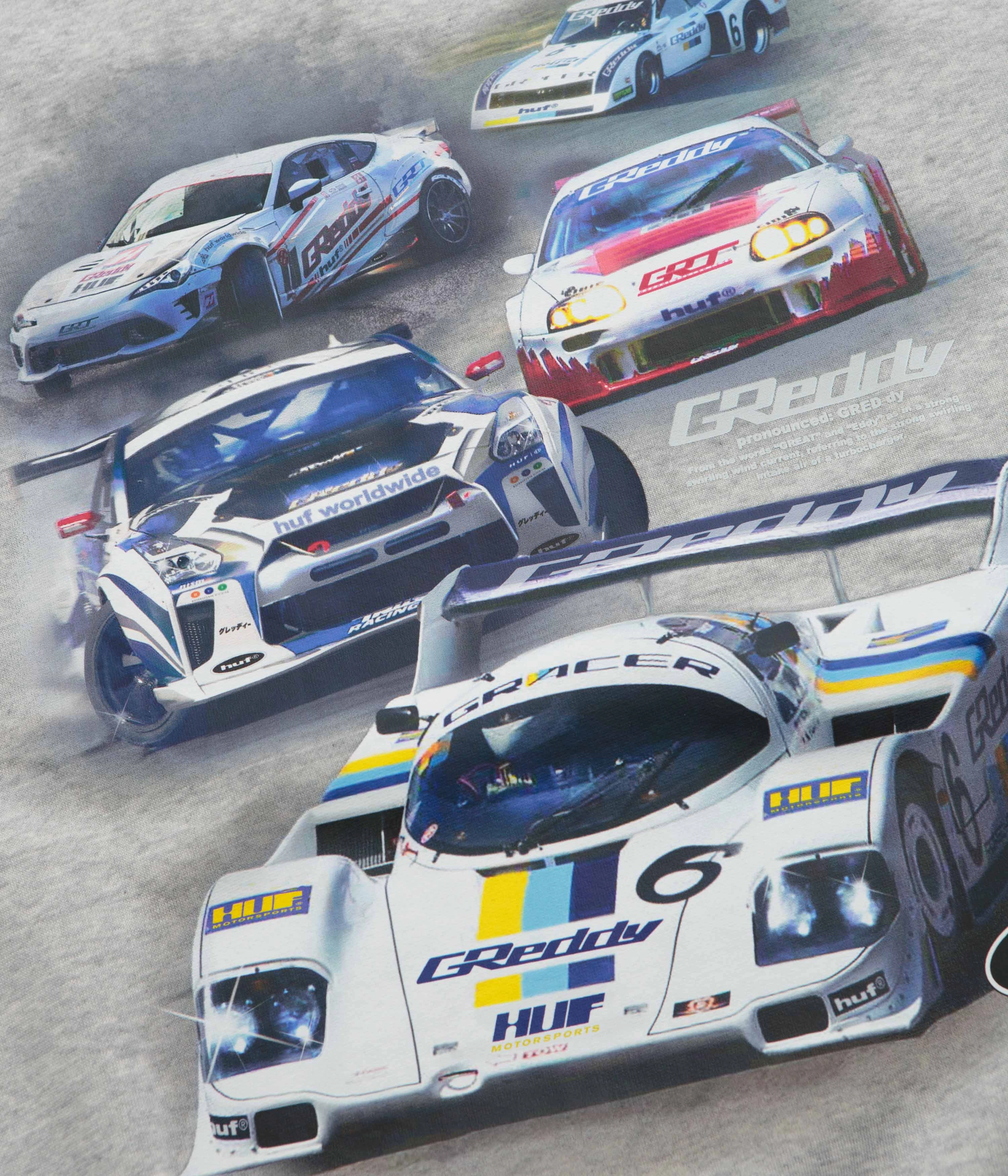 Urban Relaxed product neon energy HUF Greddy Showcase Crewneck Sweatshirt - Heather Grey