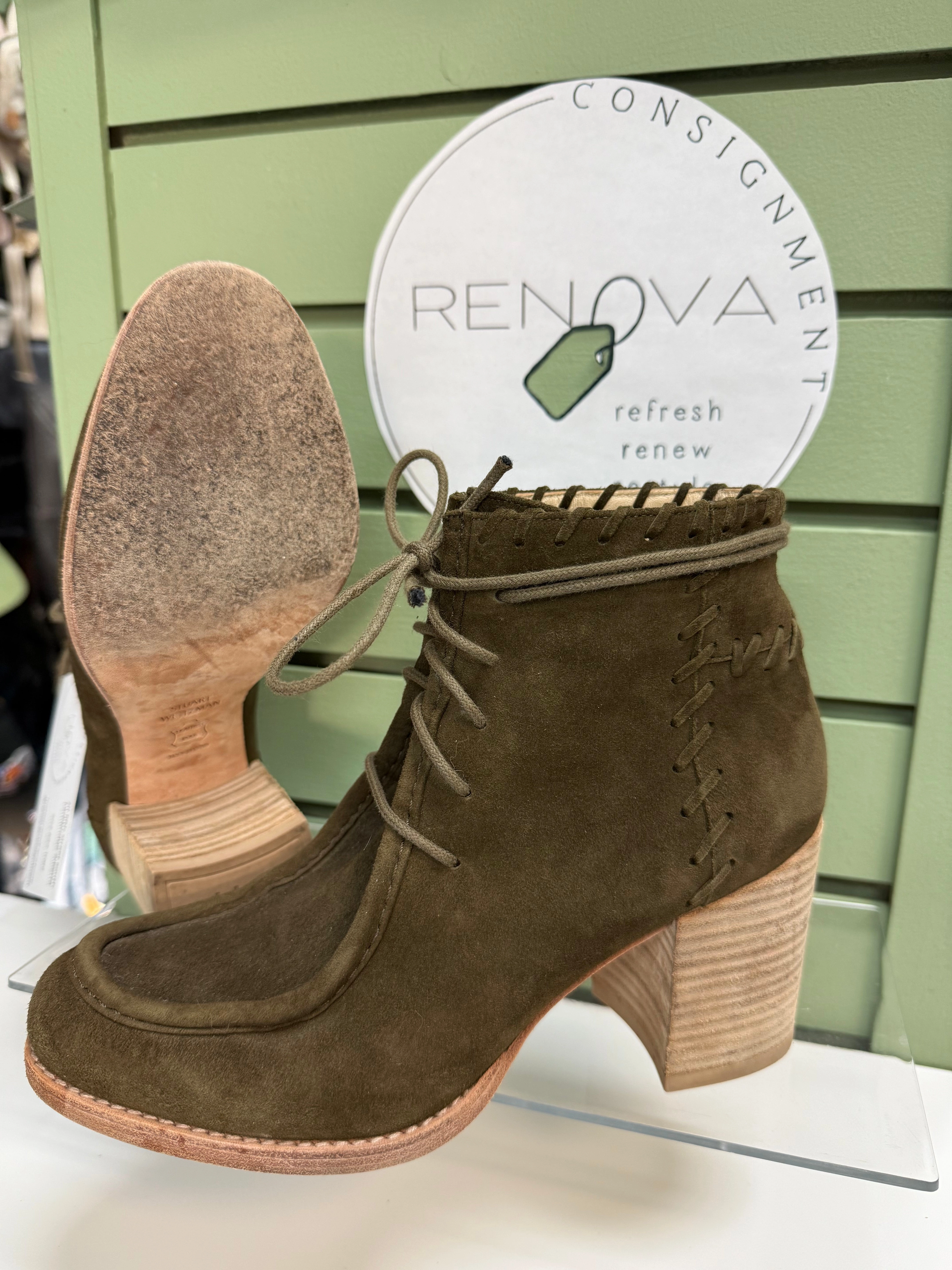 Stuart Weitzman Walla Walla Heeled Boots (Womens 7) Dynamic Flex Construction