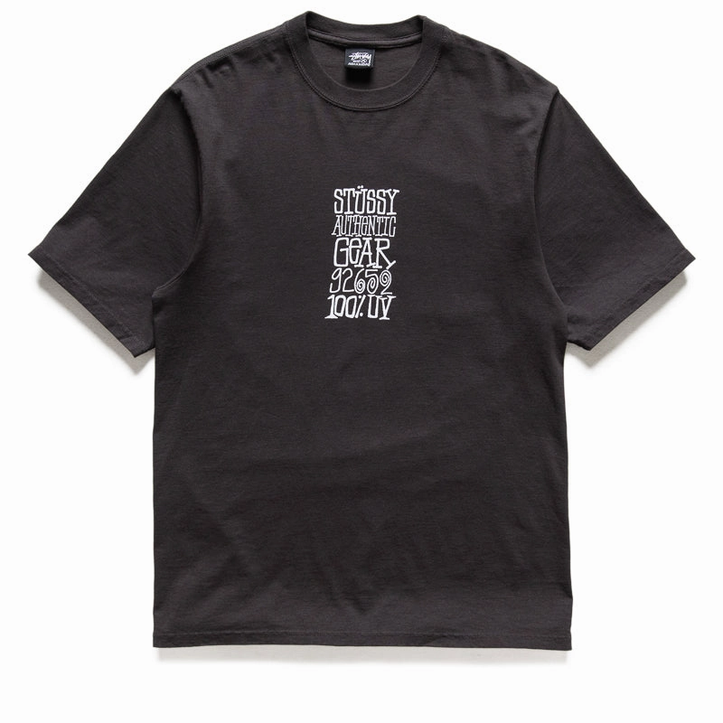 Stussy Authentic Gear Pigment Dyed Tee - Faded Black party venue event