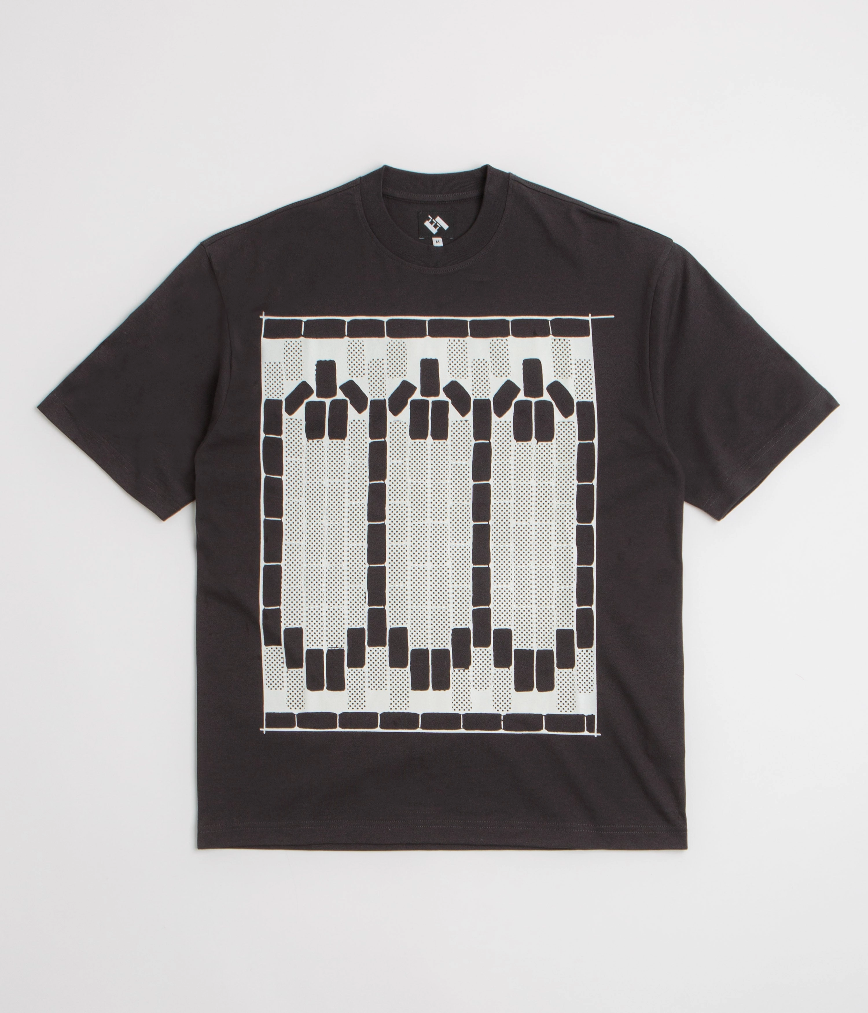 The Trilogy Tapes Tetris Teeth T-Shirt - Black / Glow In The Dark stretchability