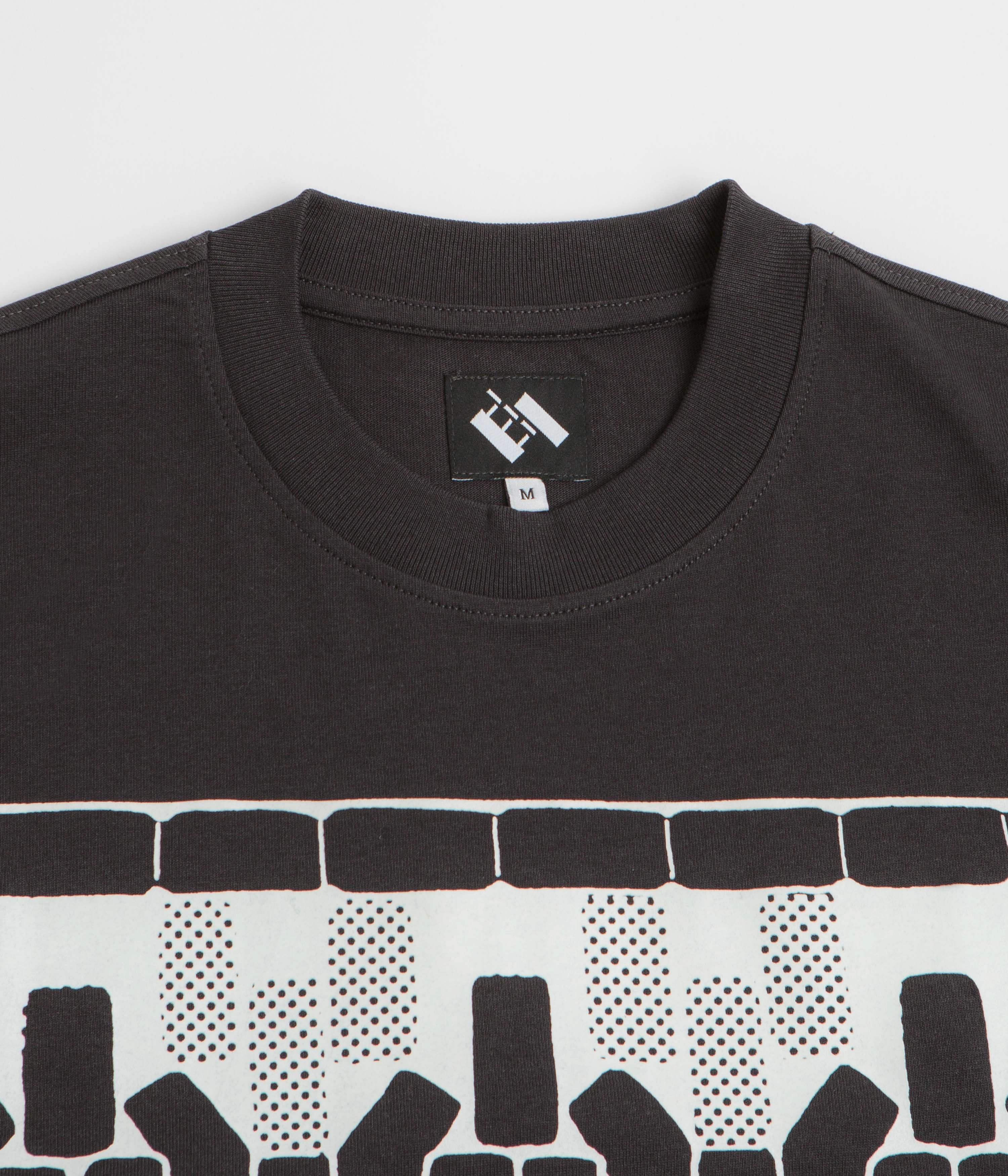 care instructions The Trilogy Tapes Tetris Teeth T-Shirt - Black / Glow In The Dark