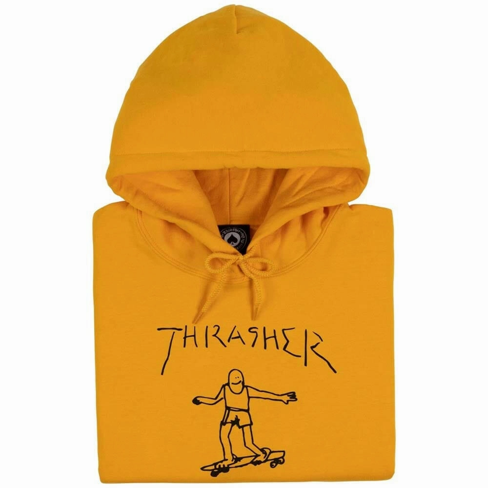 Hippie style Wool blend Thrasher - Gonz Hoodie Gold