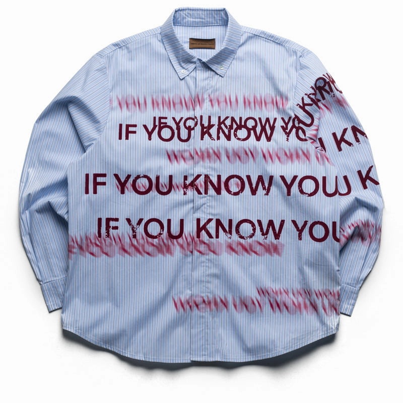 Birth Of Royal Child If You Know Velour Letter Shirt - Blue Laser Cut Edge Detail Tailored Cut