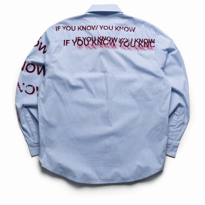 Birth Of Royal Child If You Know Velour Letter Shirt - Blue Organic Cotton Corporate Wear