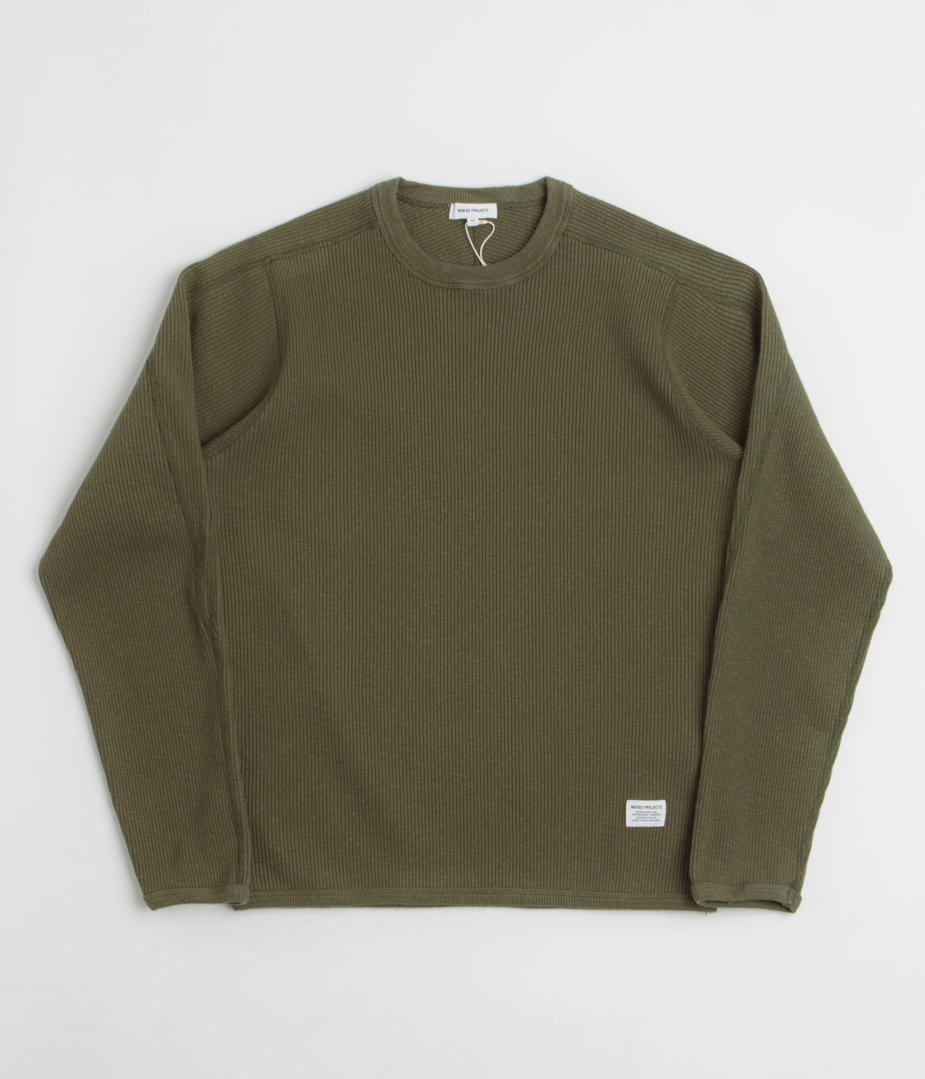 Hats fishing venue Norse Projects Eske Military Rib Long Sleeve T-Shirt - Olive Night