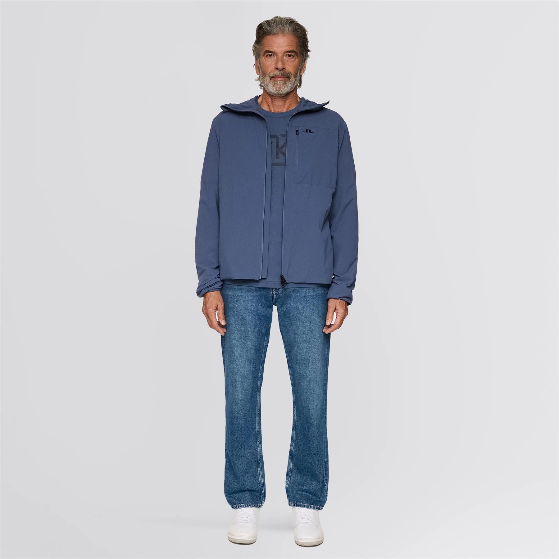 Sleek Fit Minimalist Aesthetic Chasm Hooded Jacket Vintage Indigo