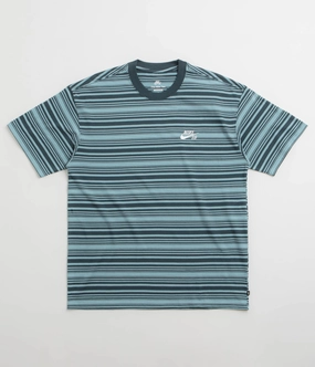 Nike SB Striped T-Shirt - Denim Turquoise Youth