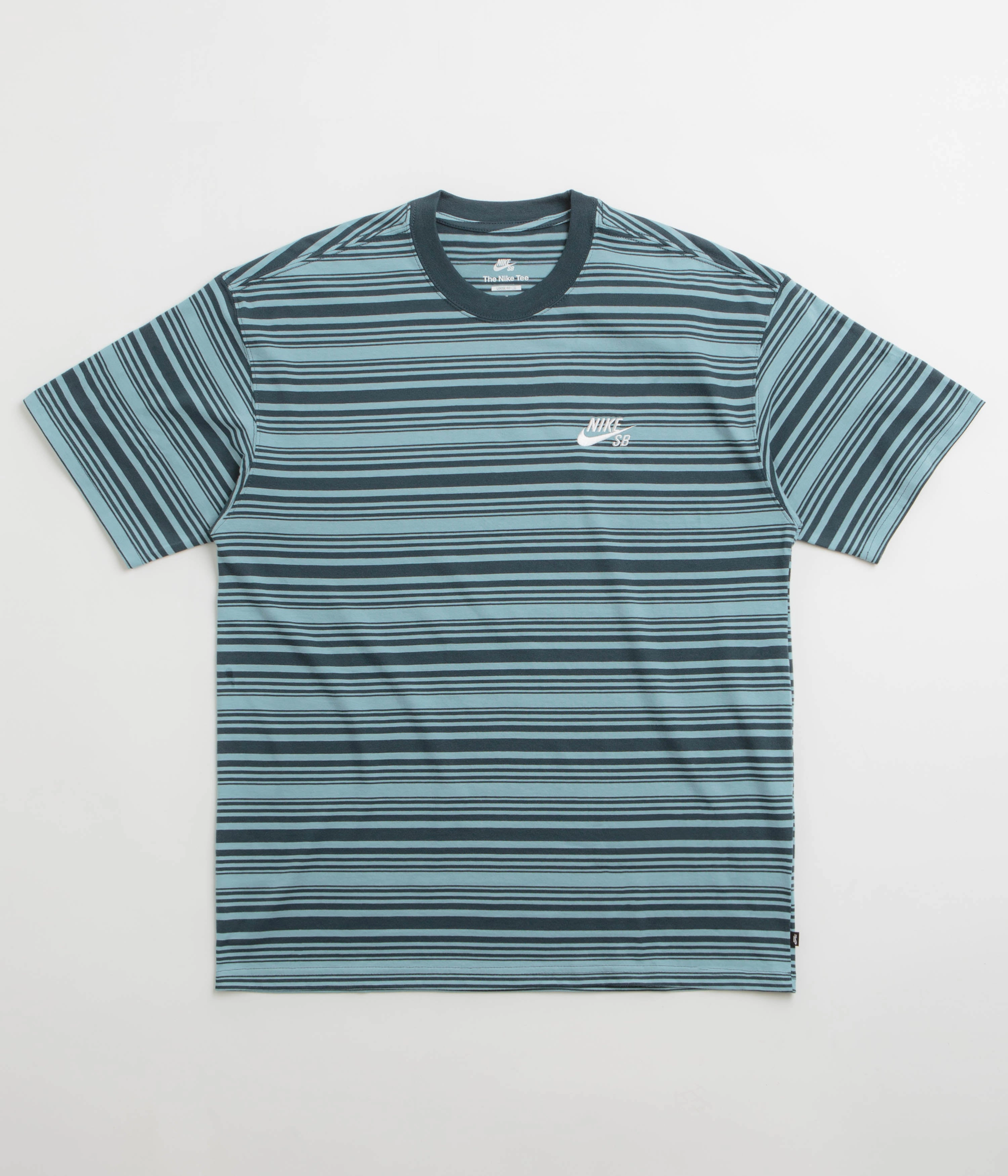 Nike SB Striped T-Shirt - Denim Turquoise Youth