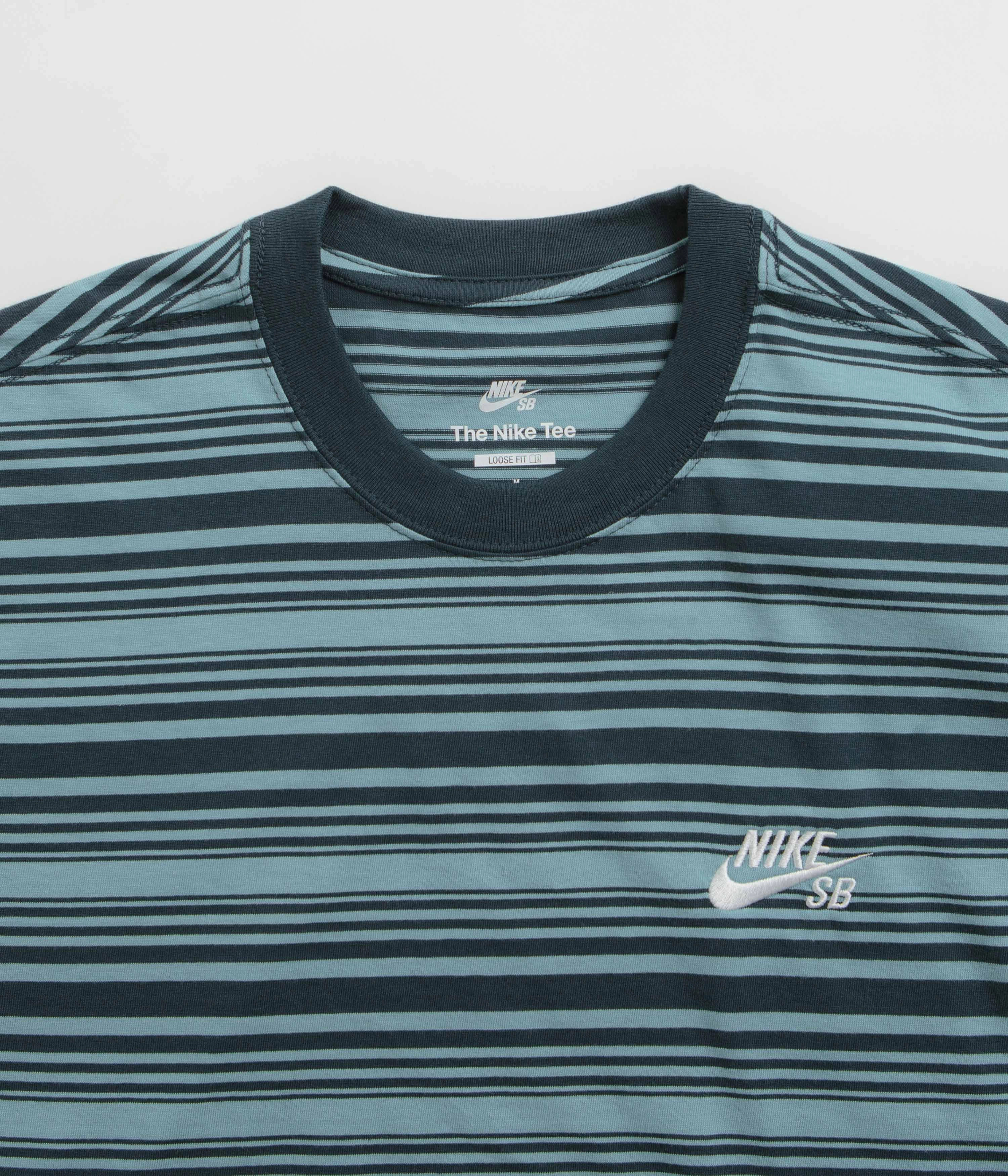 Pin Exclusive Nike SB Striped T-Shirt - Denim Turquoise