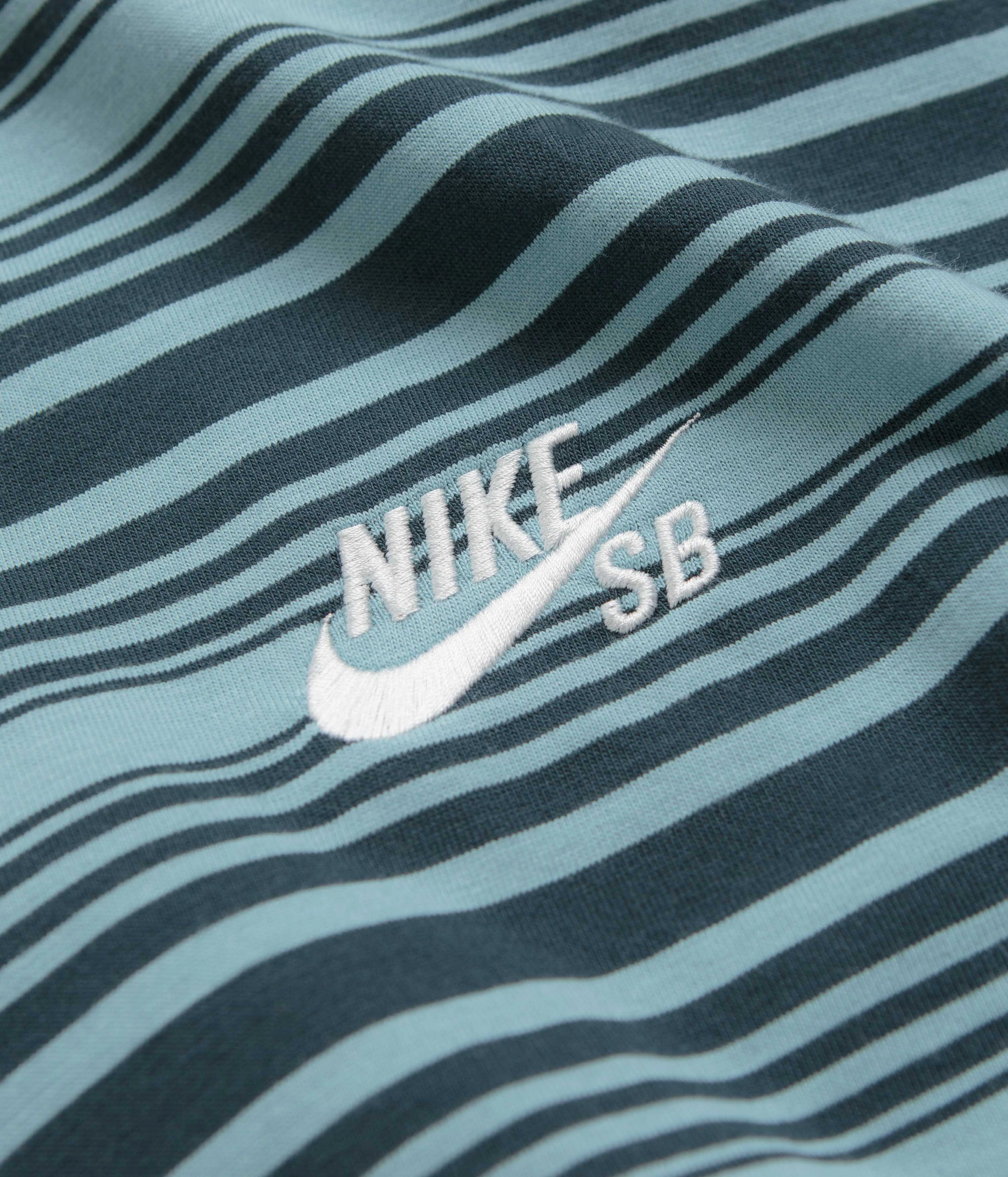 Nike SB Striped T-Shirt - Denim Turquoise Abstract Pattern bike event